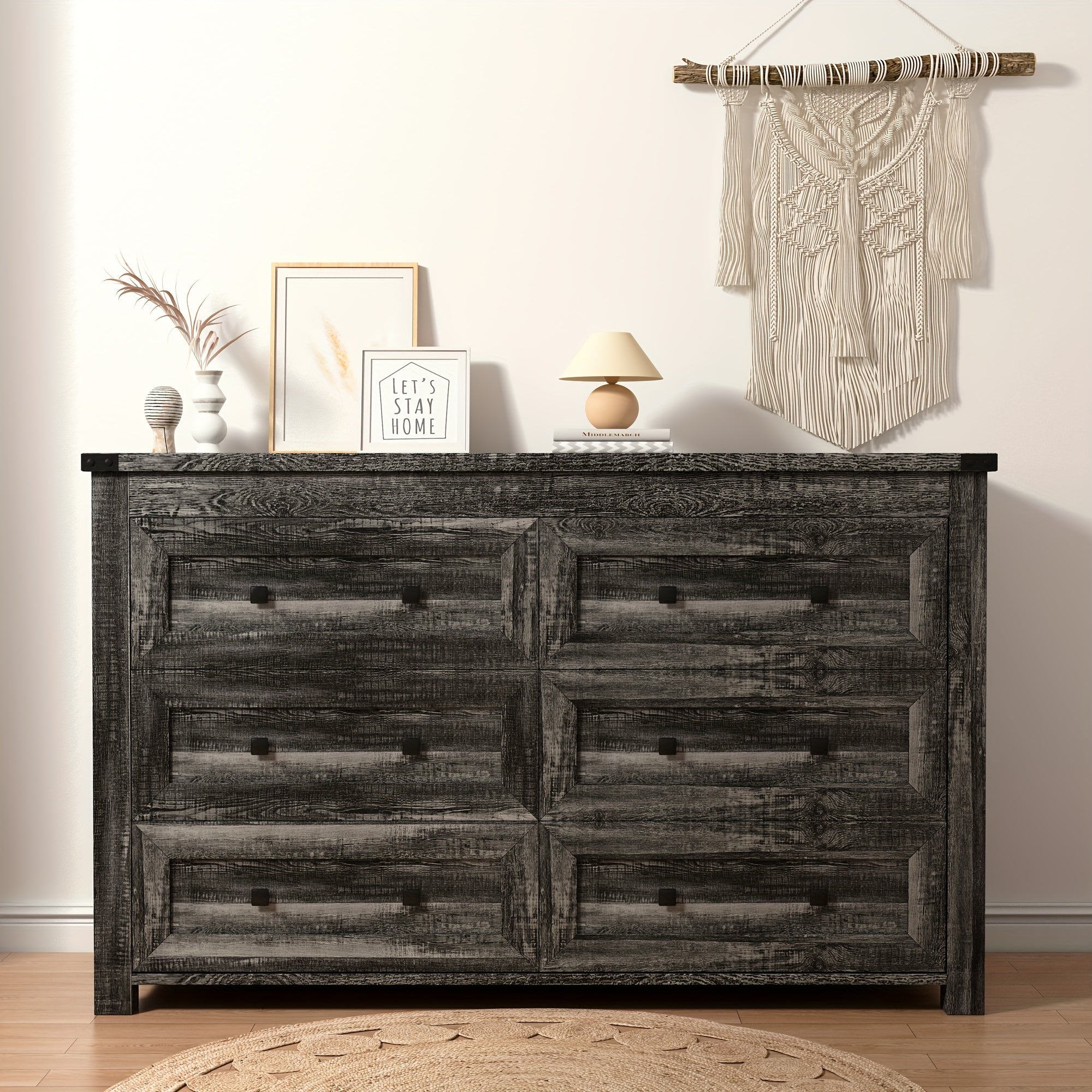 Bedroom With 6 Drawers. Modem Wide Wooden Doset Dreser Chest Storage 0roanizer For Liyno Room EhinwavHome 0fice Rom Decr Home Decor Fal DecorBedrom Dec