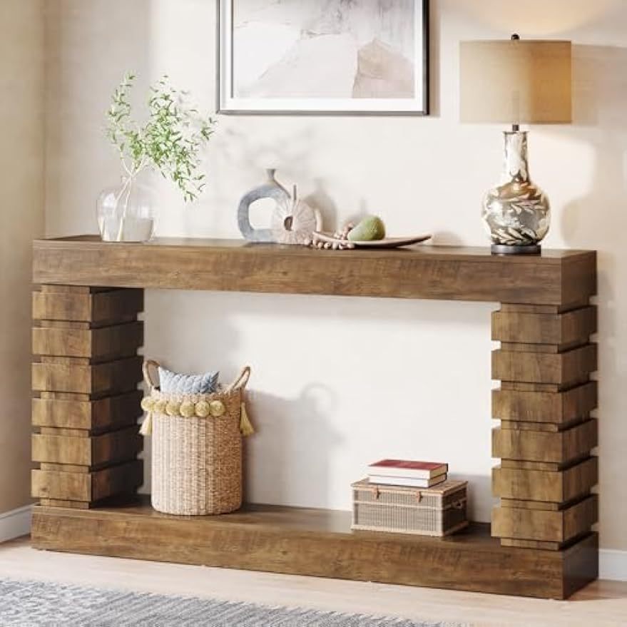 180 cm Long Console Table, Wood Entryway Design with Storage, Narrow Sofa Table for Living Room, Entryway, Hallway - Ideal Christmas Gifts