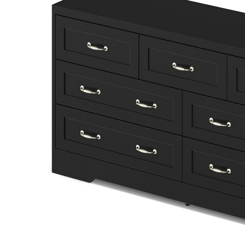 Elegant 7- Drawer Wood Dresser with Charging Station: Versatile Storage Cabinet for Bedroom, Entryway, and Living Room