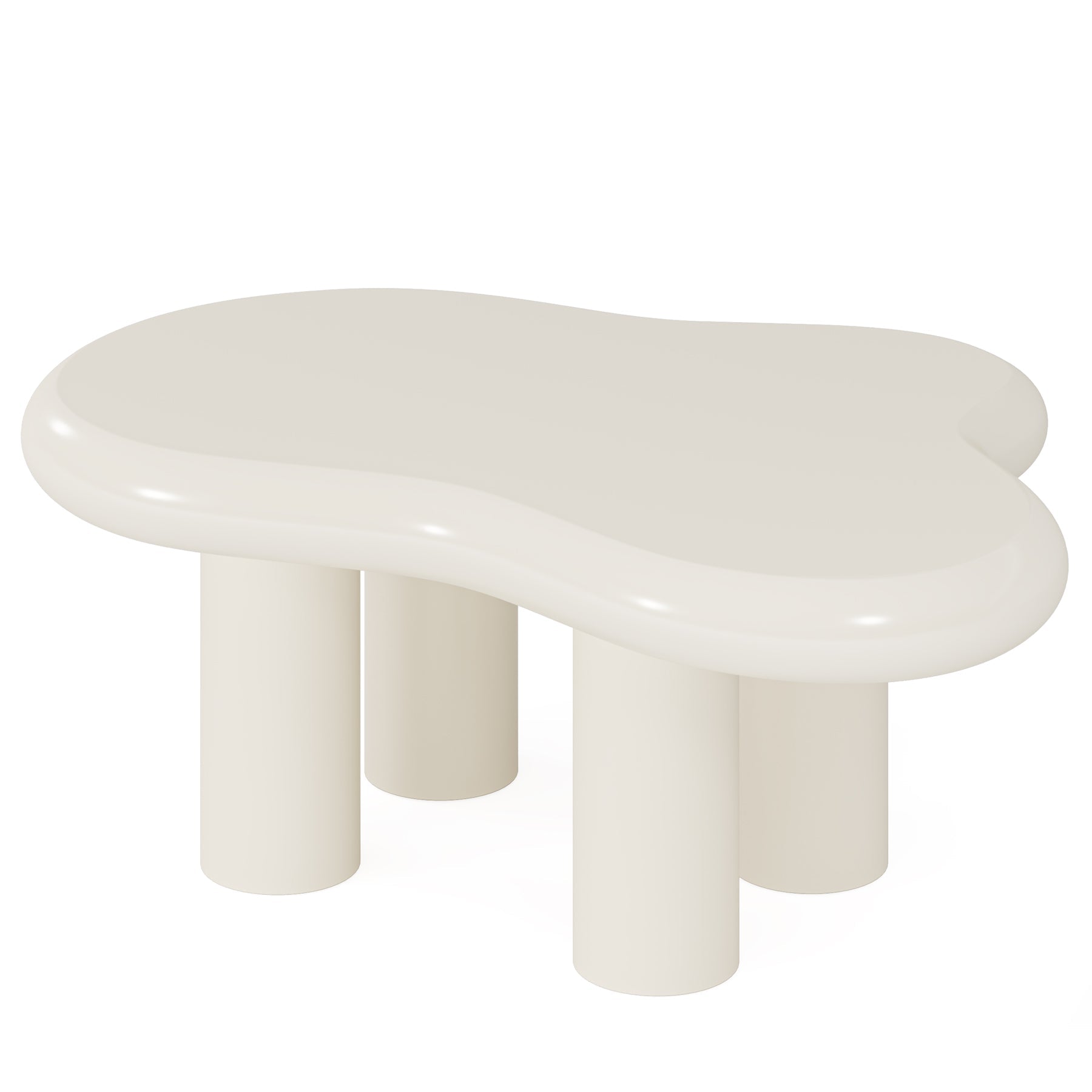 Cloud-Shaped Coffee Table, Modern Center Table with 4 Solid Legs (in cm)