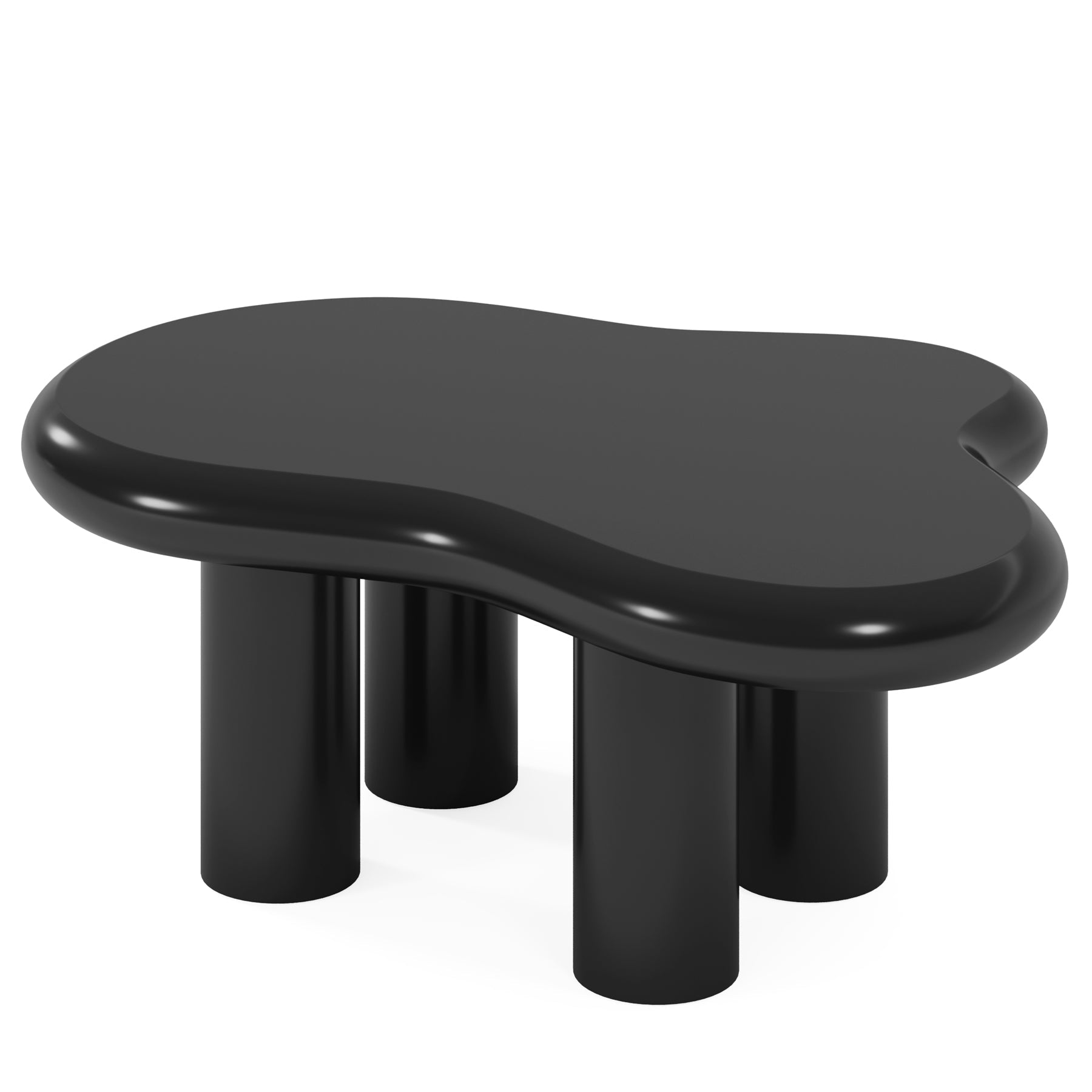 Cloud-Shaped Coffee Table, Modern Center Table with 4 Solid Legs (in cm)