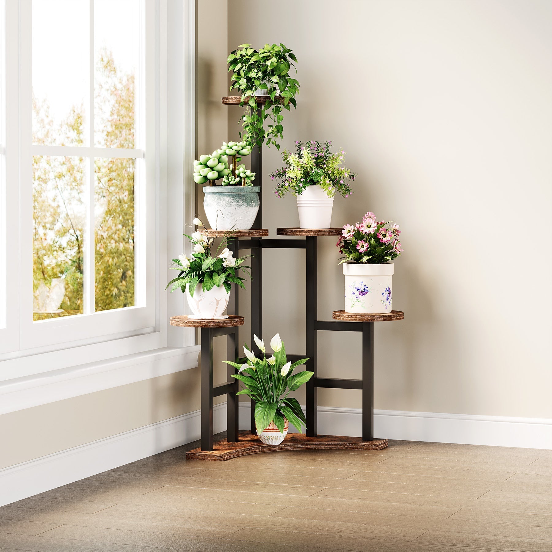 Corner Plant Stand Indoor, 6-Tiered Plant Shelf Flower Stand (cm)