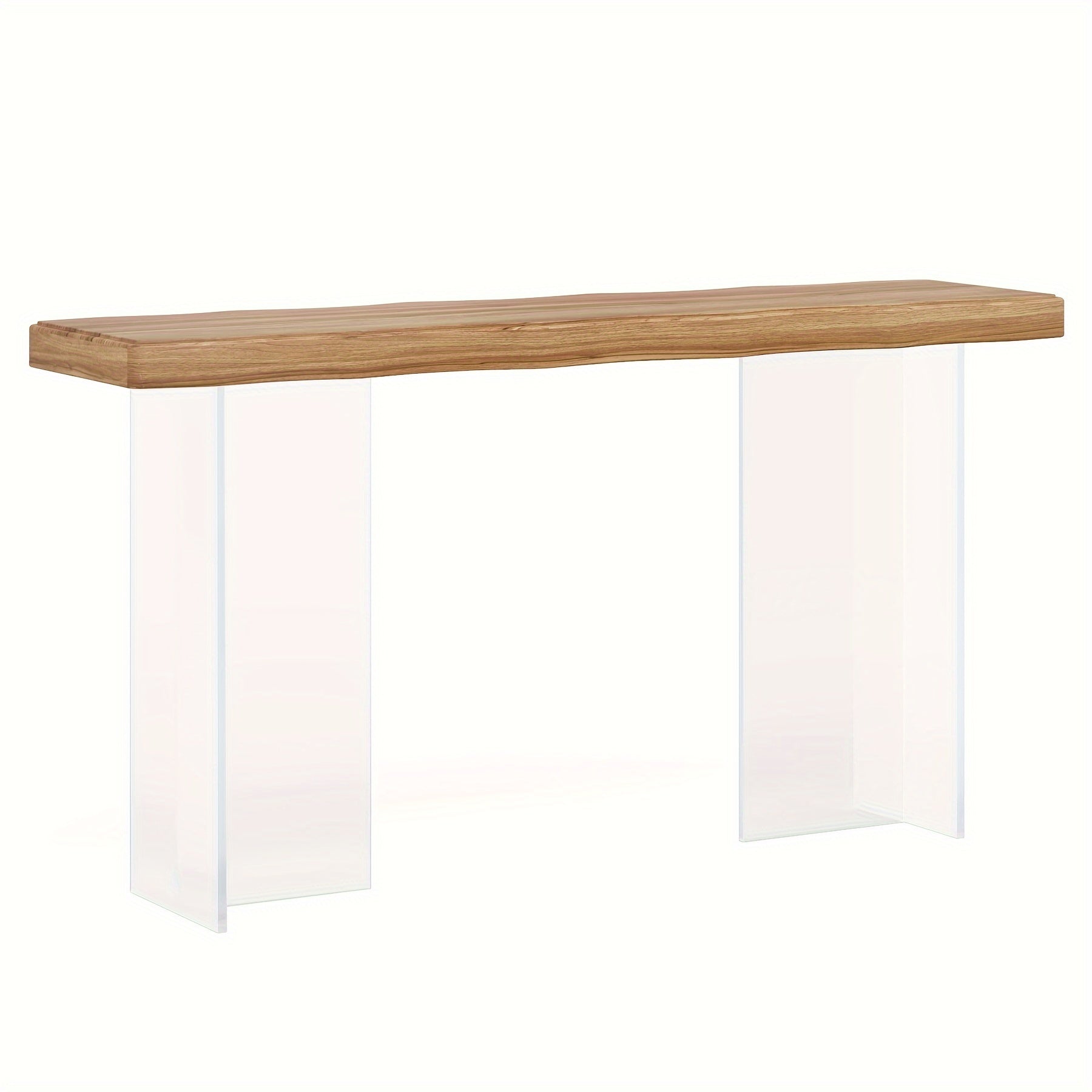 New Trend 119 cm Acrylic Leg Narrow Sofa Table, Transparent Leg Console Table for Entryway Living Room