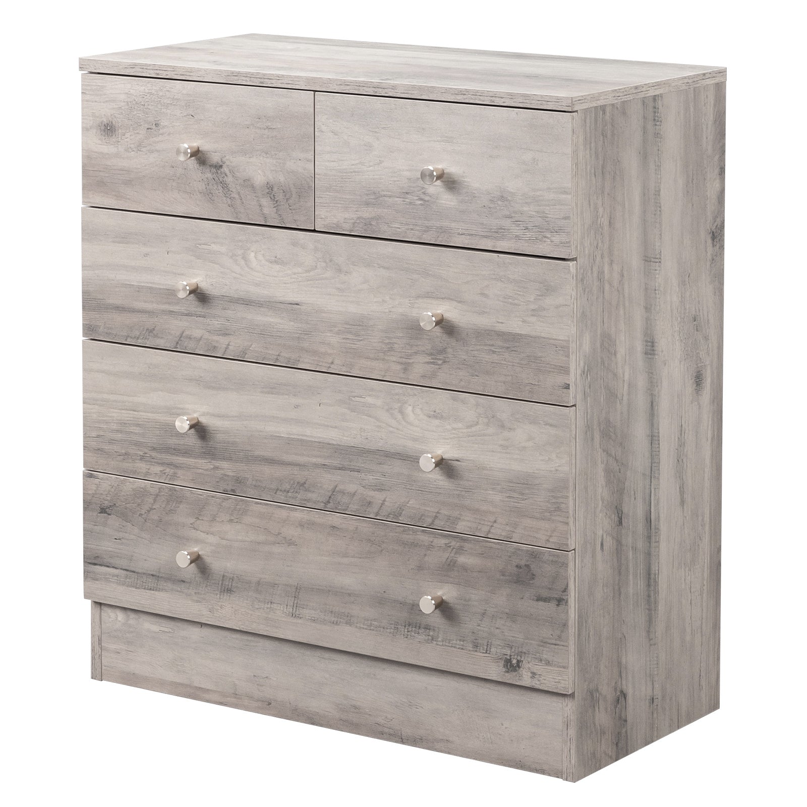 4/ 5/ 6 Drawer Dresser, Dresser Chest of Drawers for Bedroom, Wood Dresser with 2 Different-Sized Drawers, Rustic Grey Dresser for Living Room, Hallway, Home Office