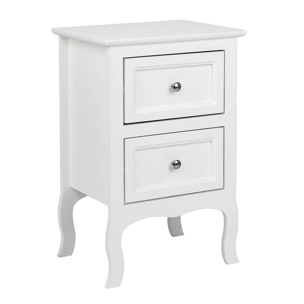 Nightstand with 2 Drawers, Night Stands for Bedrooms, Small Bed Side Table/ Night Stand with Drawers for Small Spaces