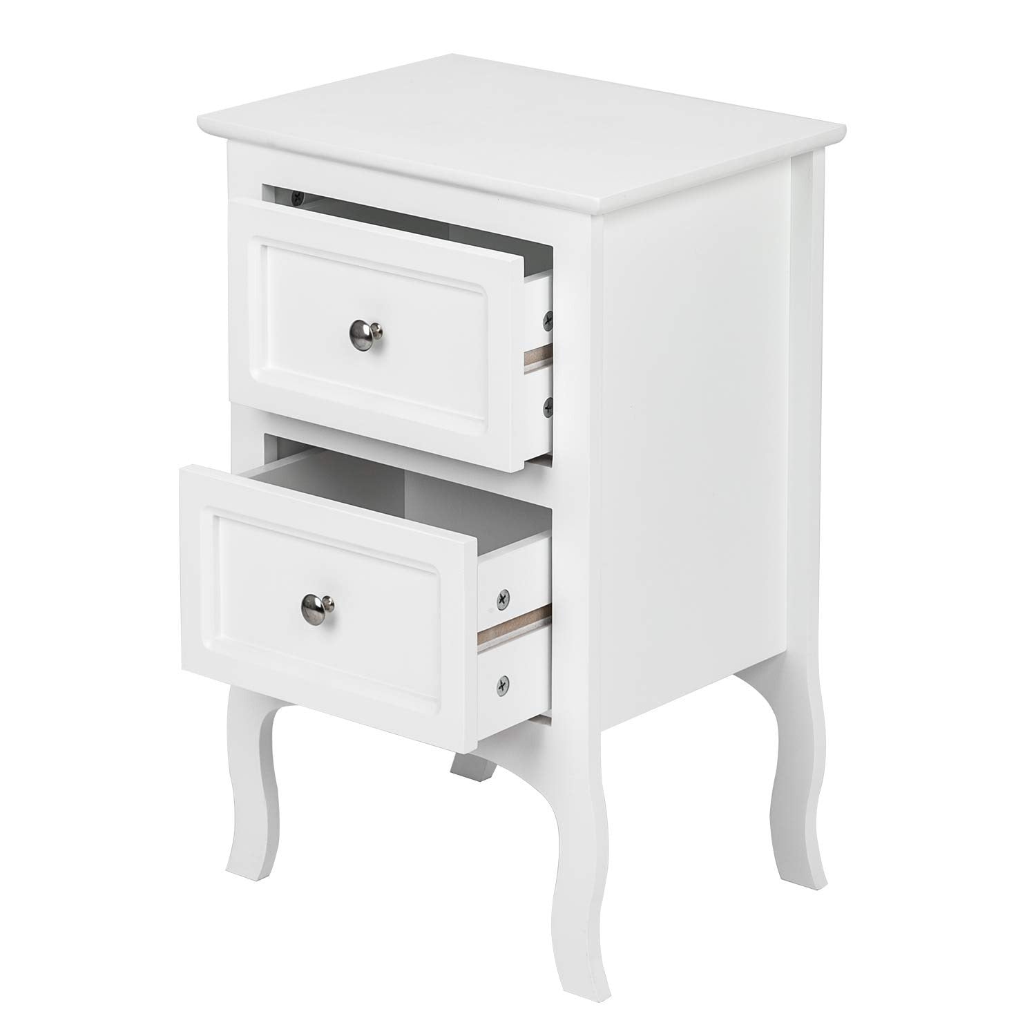 Nightstand with 2 Drawers, Night Stands for Bedrooms, Small Bed Side Table/ Night Stand with Drawers for Small Spaces