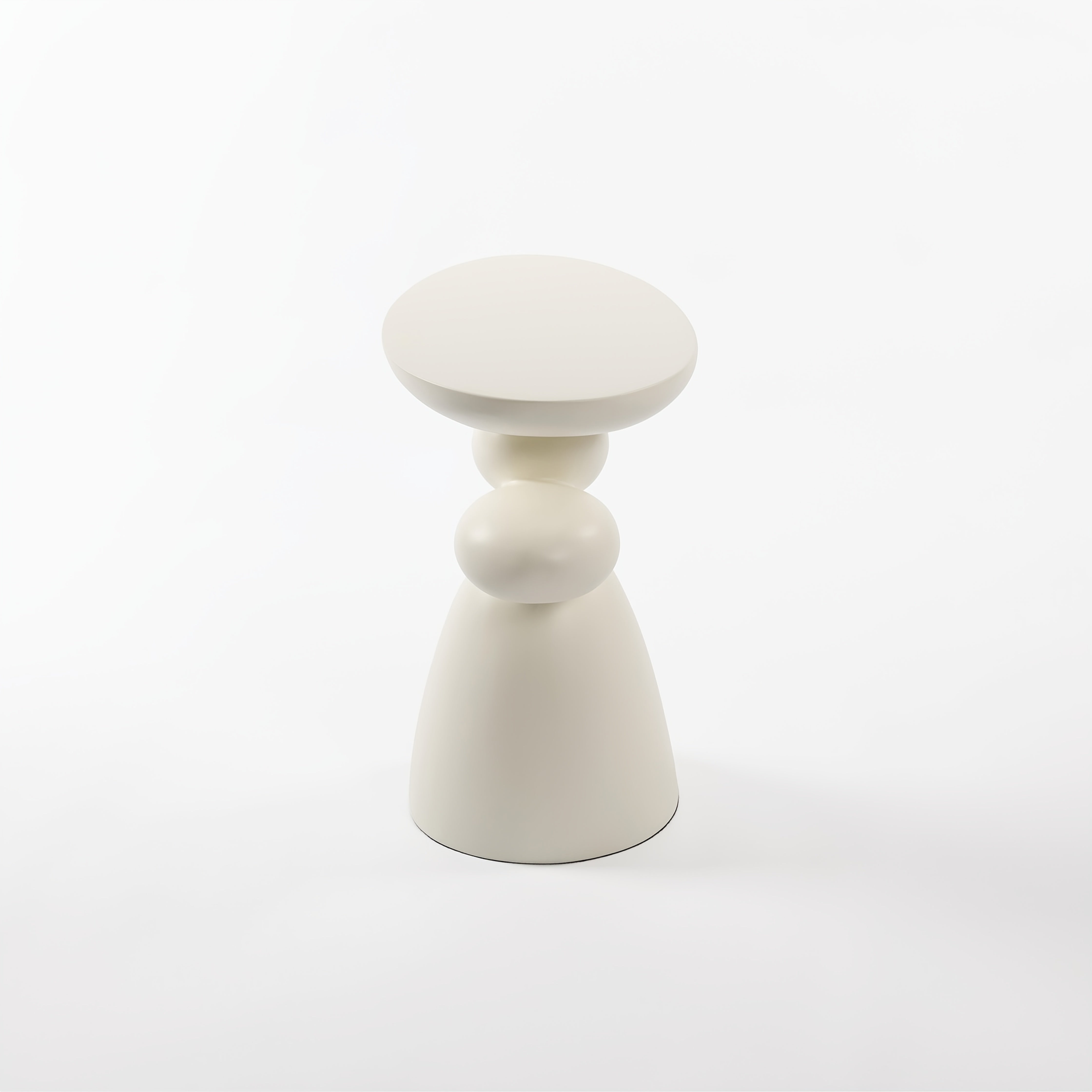 Modern Minimalist Fiberglass End Table - Lucky Stone Design, Perfect for Living Room, Bedroom, or Guest Room Decor