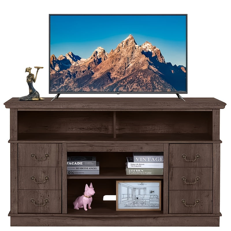 Farmhouse TV Stand For 152cm TV, Entertainment Center With Storage, Modern Media TV Console TV Stands For Living Room Bedroom (Coffee)