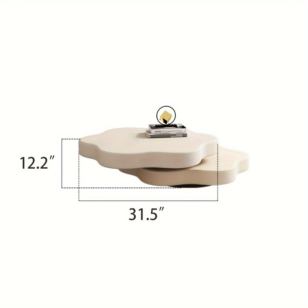 1pcs Italian cream style light luxury modern coffee table, flower double layer rotatable living room small household table, creative design sofa side table