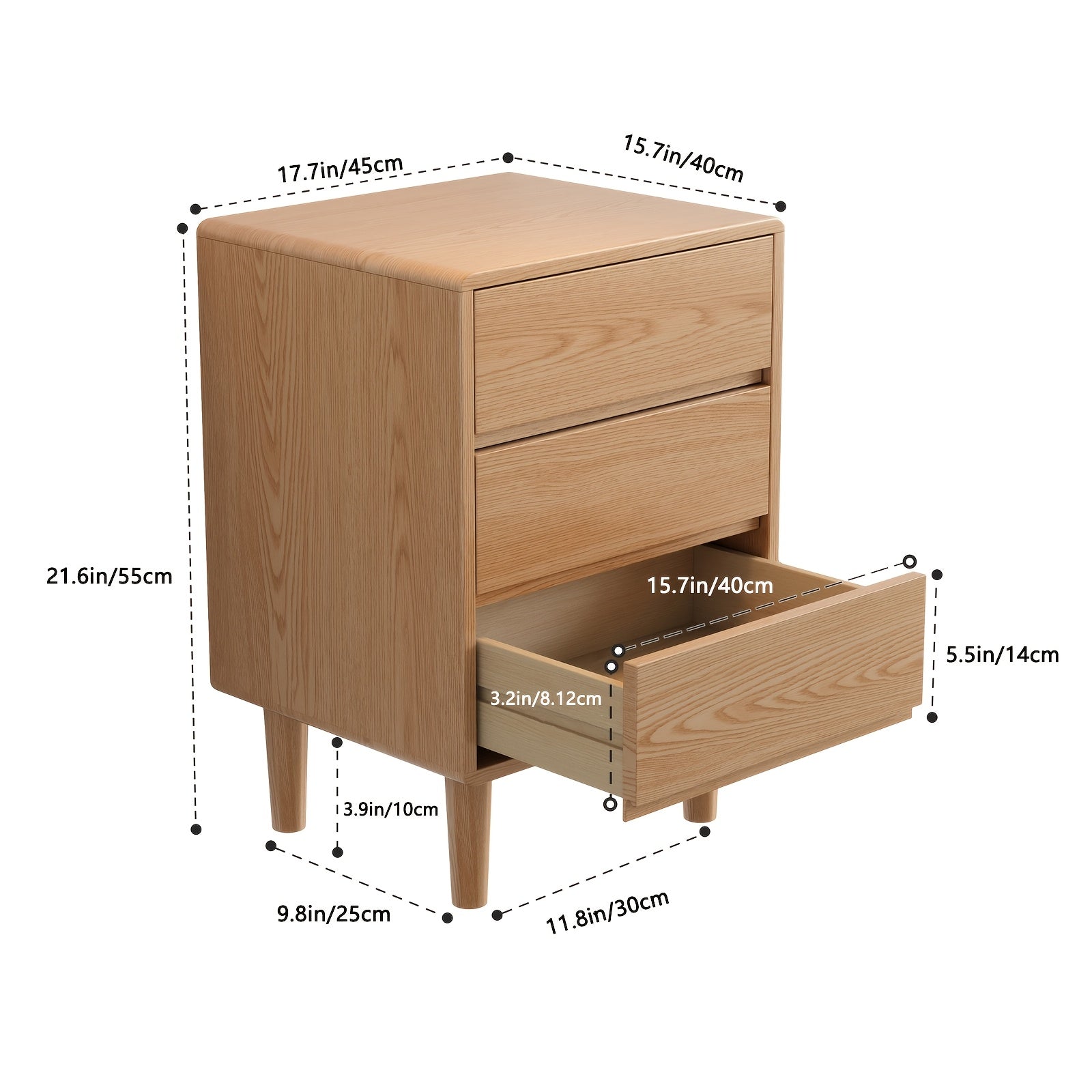 Furniture For Home Solid Wood Nightstand, Nightstand With Drawers, Mid Century Modern Nightstand Small Nightstand For Bedroom, Dorm And Living Room, Walnut Nightstand Free Shipping