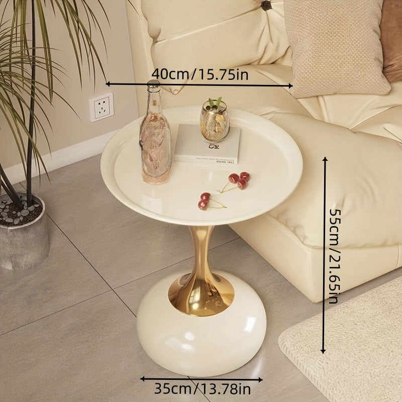 1pc Italian-style Small Waist Luxury Living Room High-end Small Coffee Table Side Table Creative Corner Table (coffee Table Surface Width 35cm/13.78in)