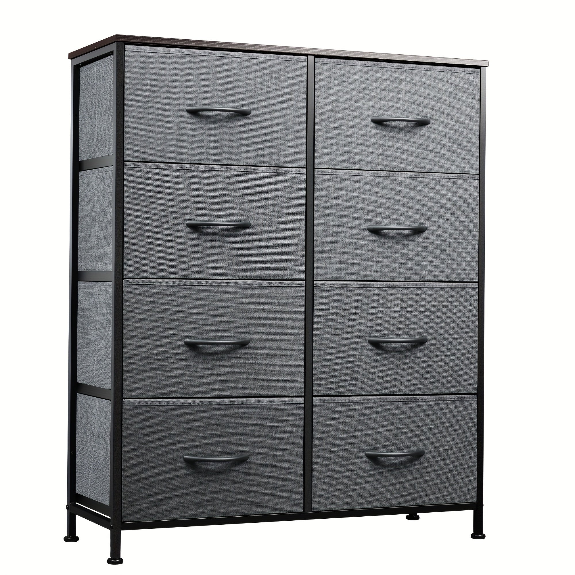 Fabric Dresser for Bedroom, Tall Dresser with 8 Drawers, Storage Tower with Fabric Bins, Double Dresser, Chest of Drawers for Closet, Living Room, Hallway