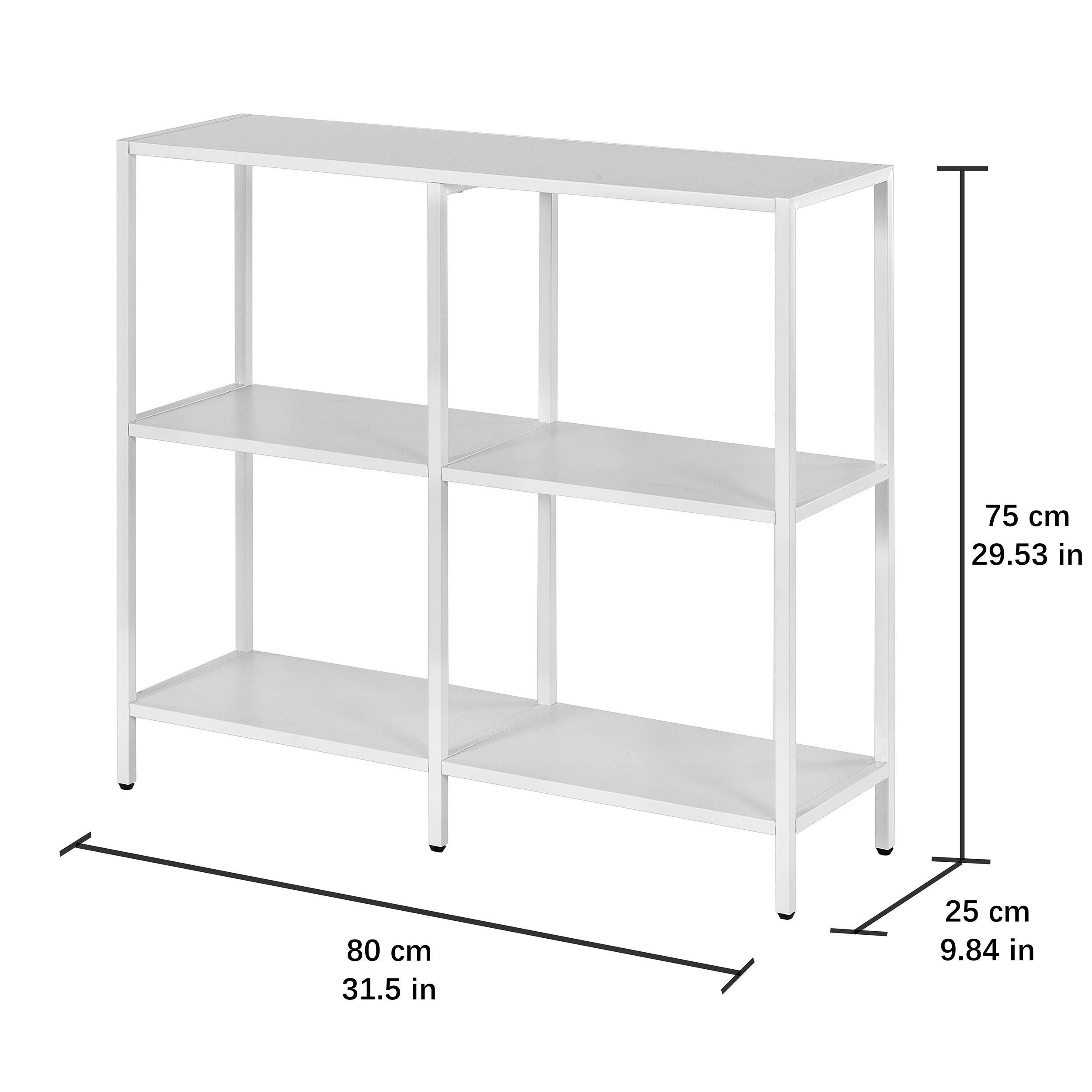 Chic 3-Tier Metal Console Table with Storage Shelves - Modern Style, White, Easy to Assemble, Perfect for Entryway, Living Room, Bedroom - Sleek Design with Decorative Top Display, Display Shelving | Modern Console Table | Open Style (cm)