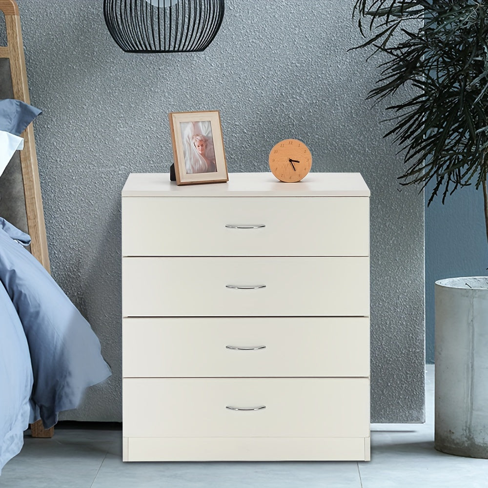 Modern Simple 4-Drawer Dresser White/Black