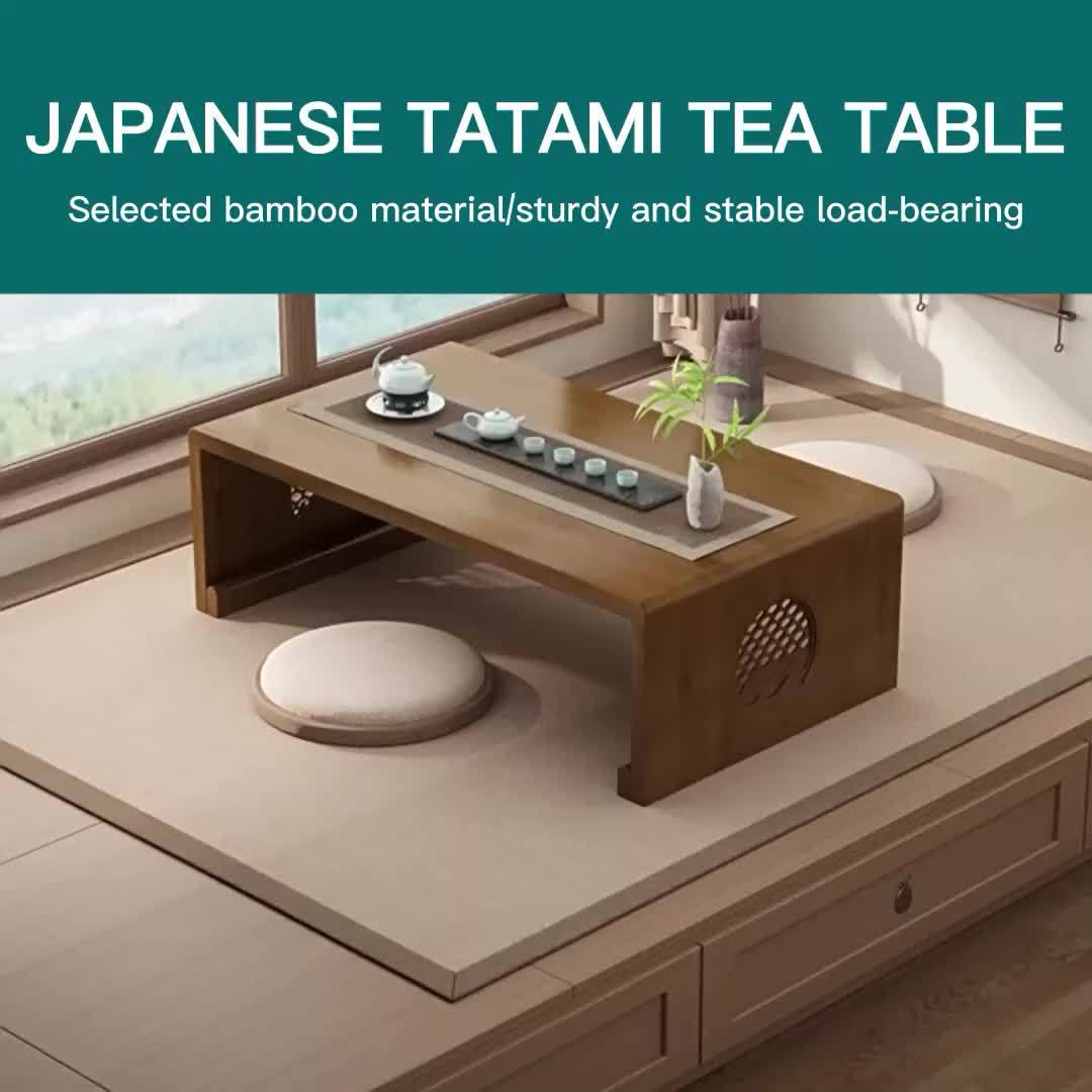 Japanese Folding Coffee Table Foldable Floor Table Bamboo Low Table For Living Room, Dining Room, Tea, Tatami, Home Decoration