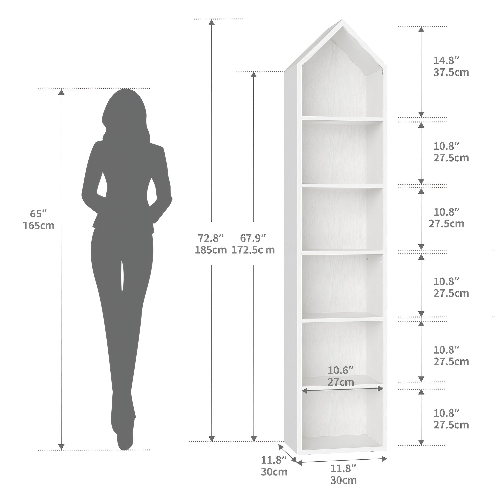 Modern 6- Cube Bookshelf with Adjustable Shelves for Flexible Organization