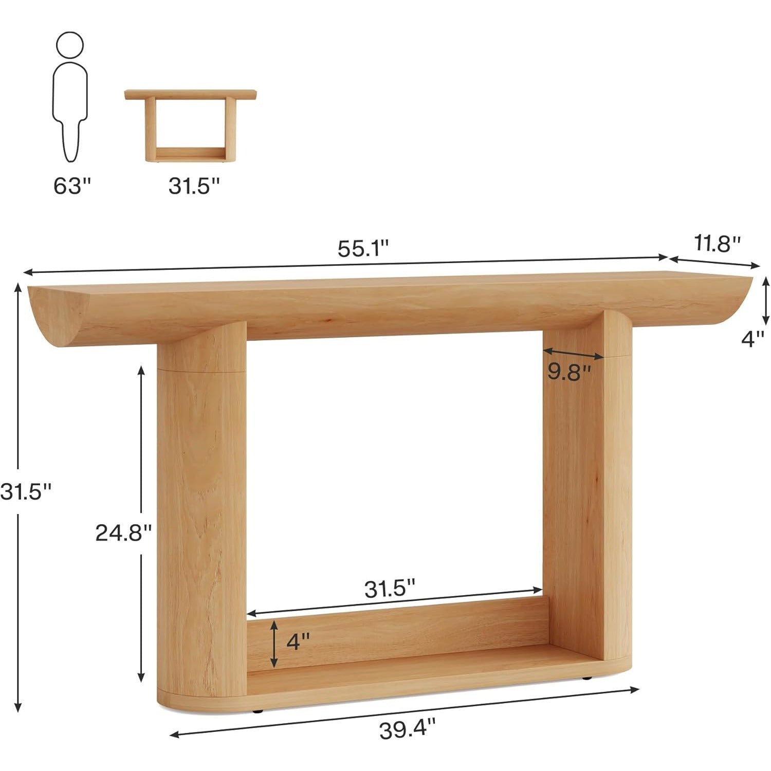 140 cm Farmhouse Console Table, Long Entryway Table with Storage, Narrow Sofa Table Behind The Couch, Industrial Hallway Accent Tables for Entrance Living Room, Unique Wooden Decor Furniture, Thanksgiving/Christmas Decorations