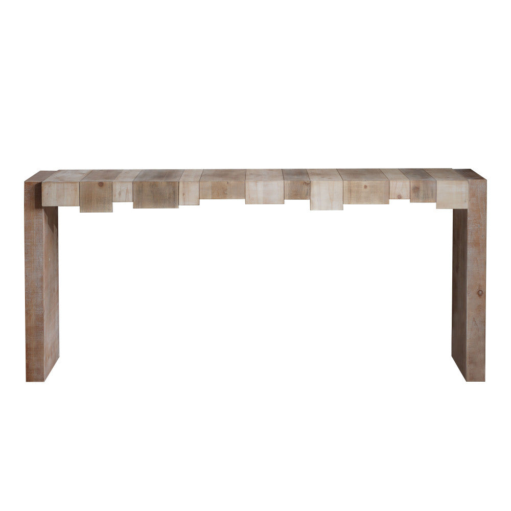 Rustic Modern Manufactured Wood Console Table with Step-Block Design (cm)