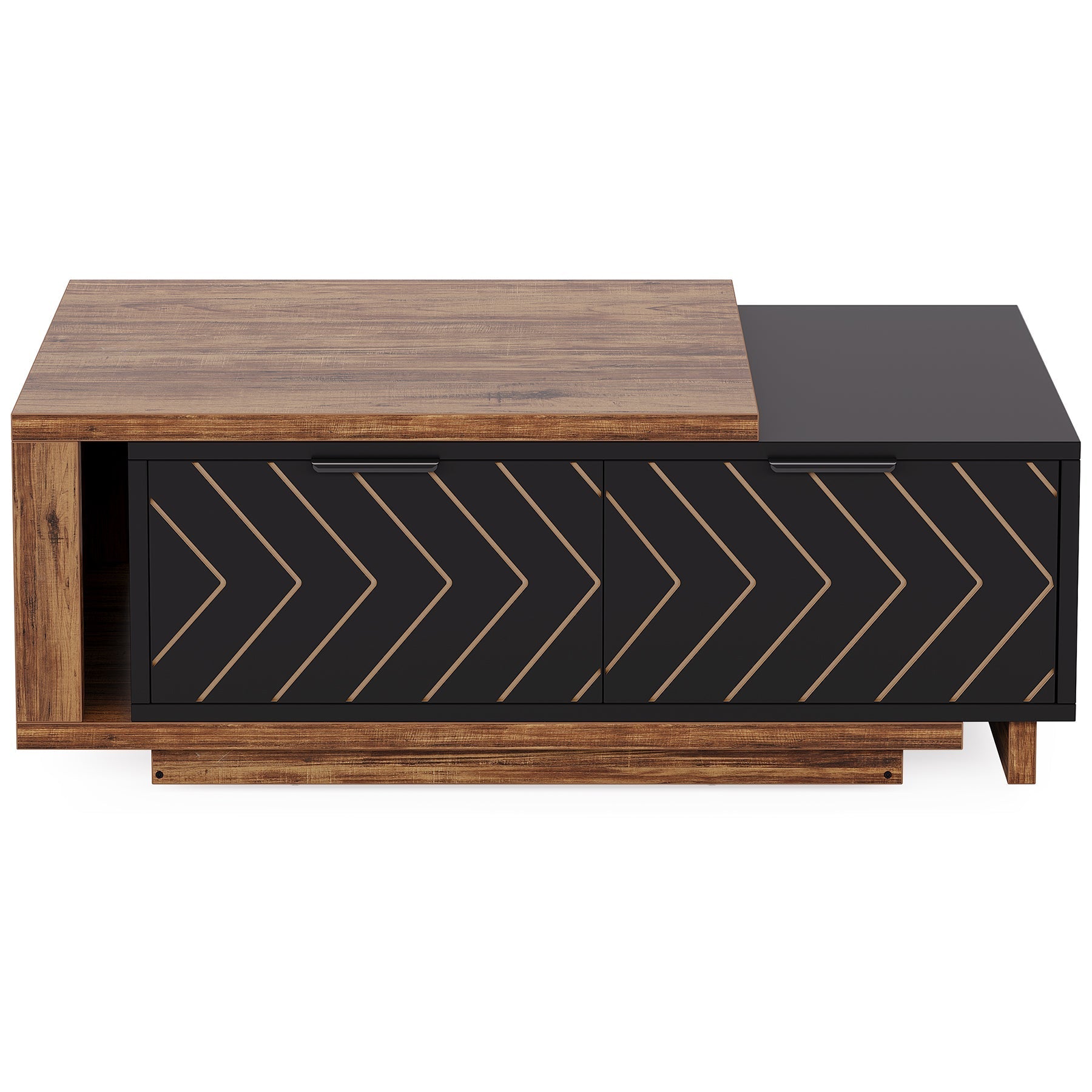 Extendable Coffee Table, Center Table Cocktail Table with 2 Storage Drawers (in cm)