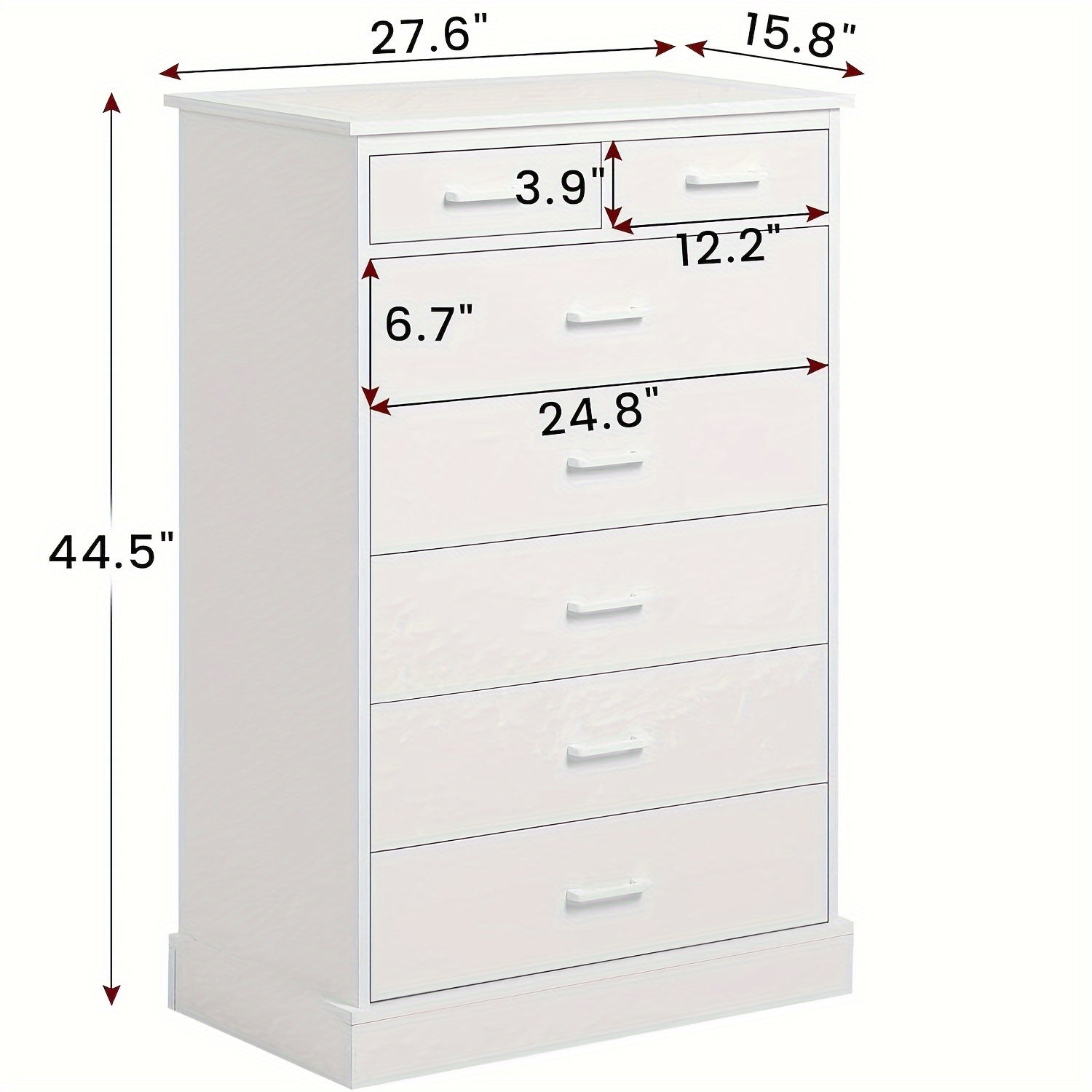 7 Drawer Dresser Storage Cabine For Bedroom, Tall Chest Of 7 Drawers For Closet Living Room, Black/White