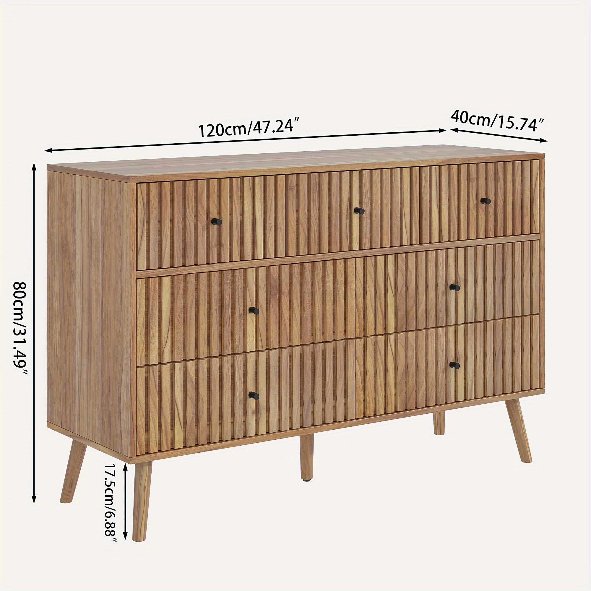 Modern Chest Of Drawers, Dresser Organizer Storage Cabinet With 7 Drawers Fluted Panel For Living Room, Entryway, Hallway