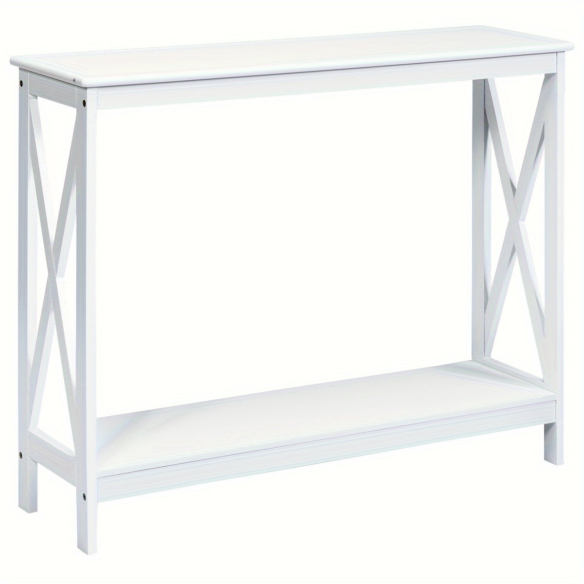 1pc 2-Tier Console Table, X-Design Bookshelf Sofa Side Accent Table (cm)