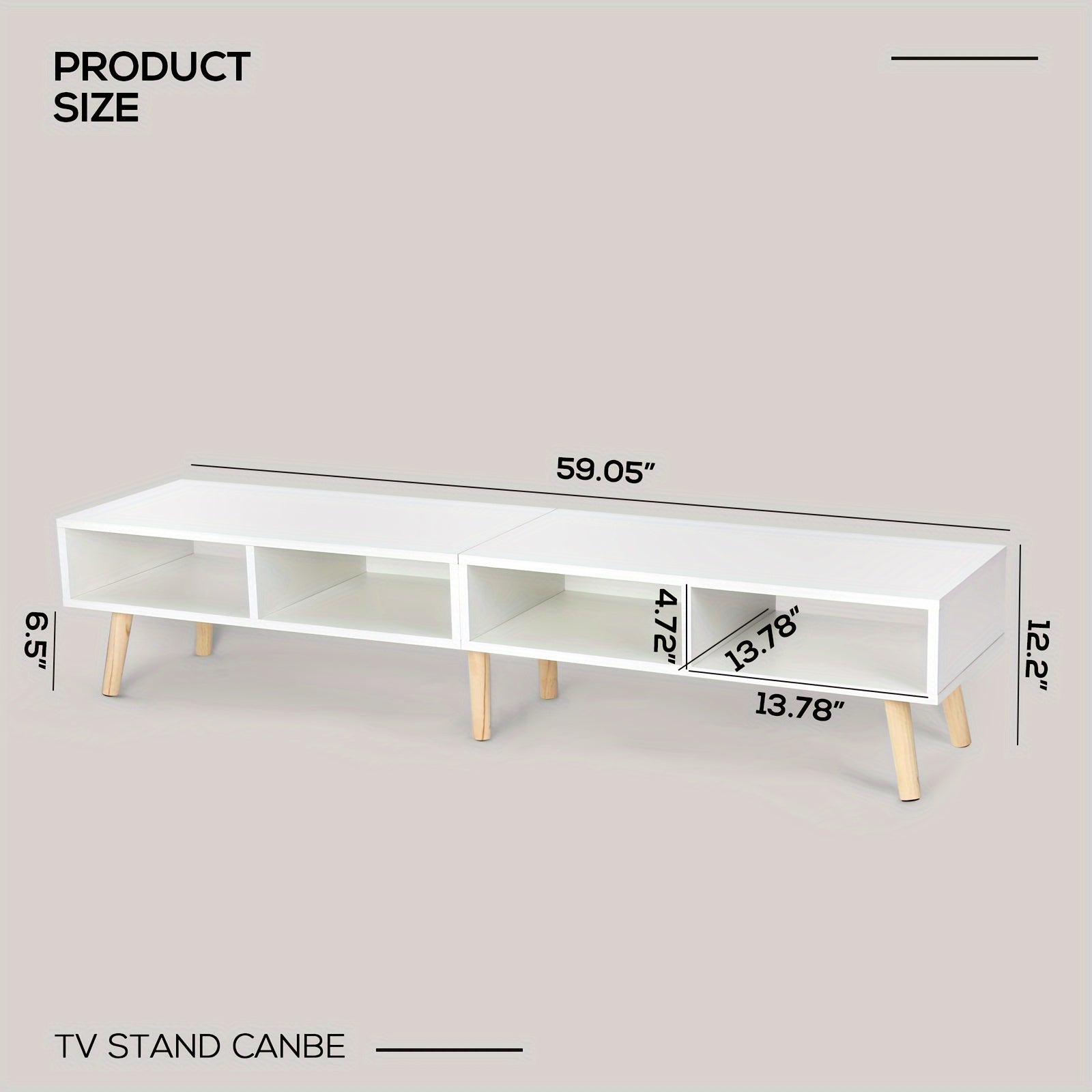 150cm TV Stand For 30"-65" TV With Open Shelf