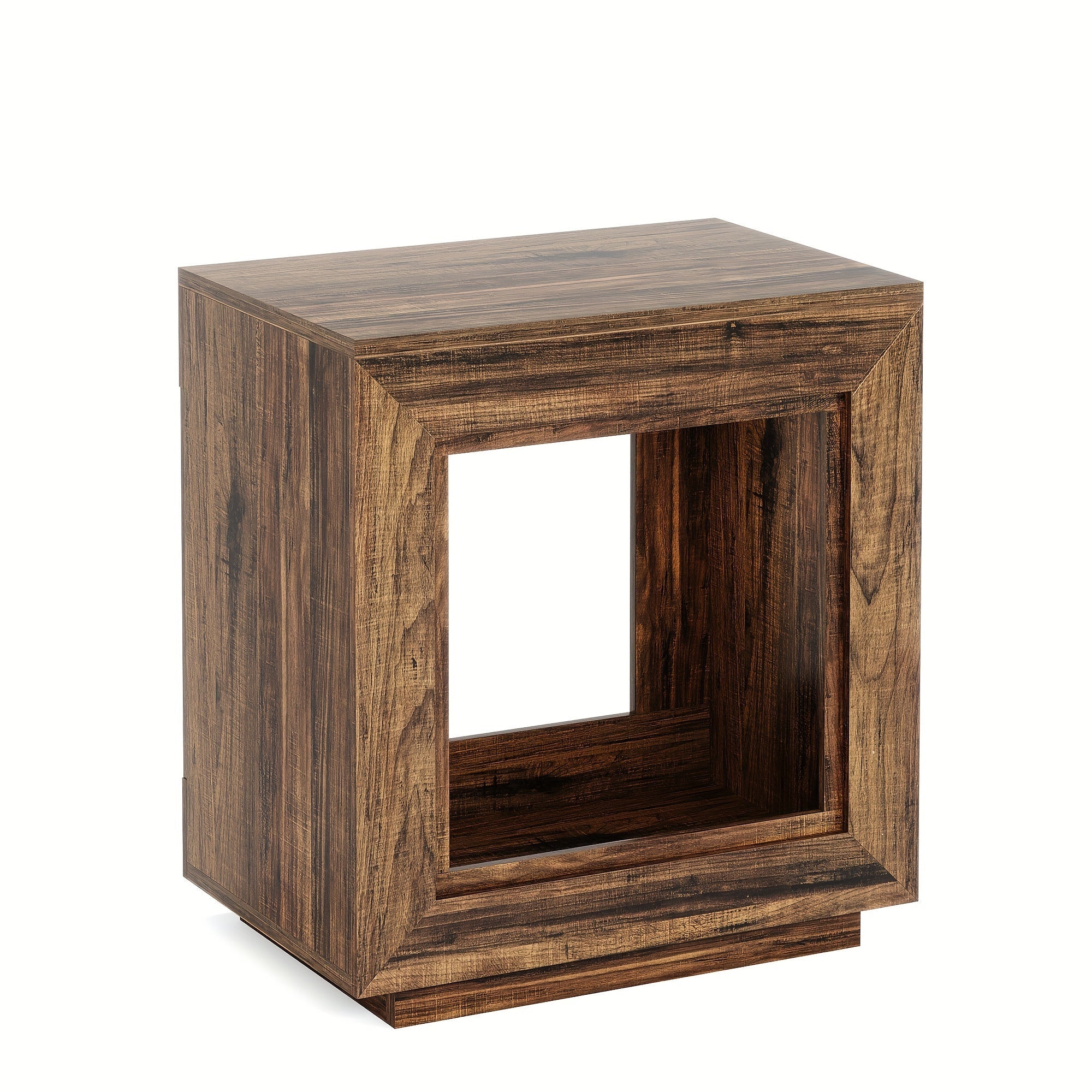 64cm solid wood side table, square side table, bedside table with storage function