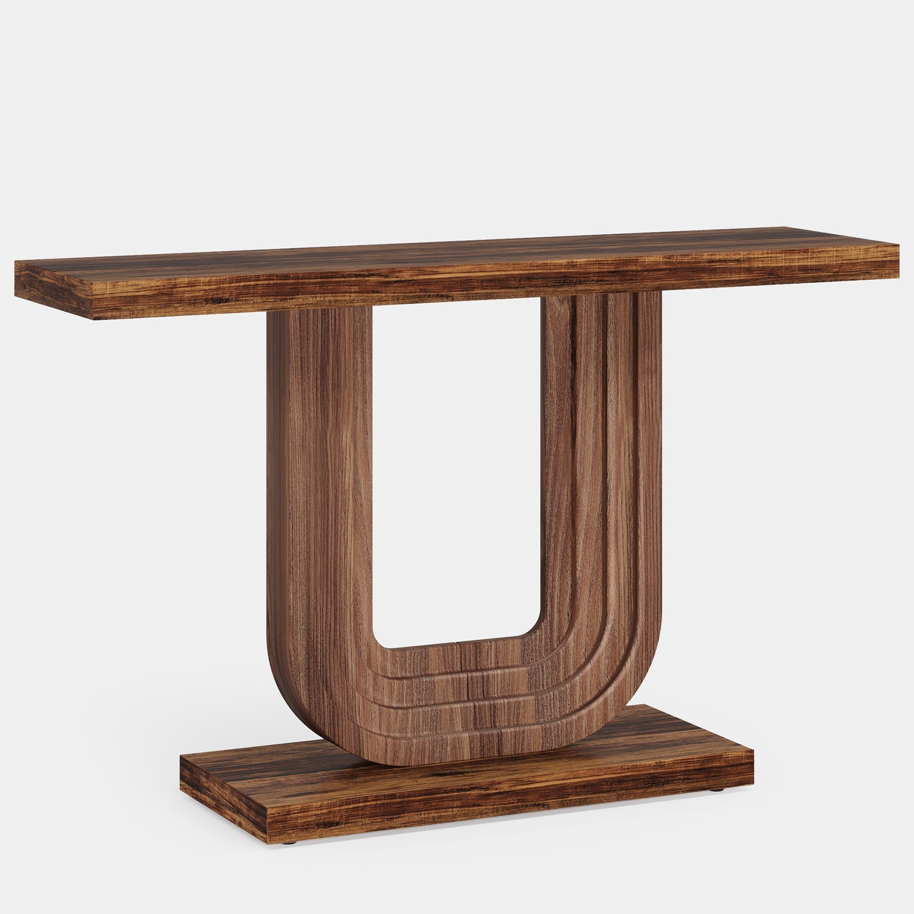 Farmhouse Console Table, 99 cm Wood Entryway Table with Geometric Base