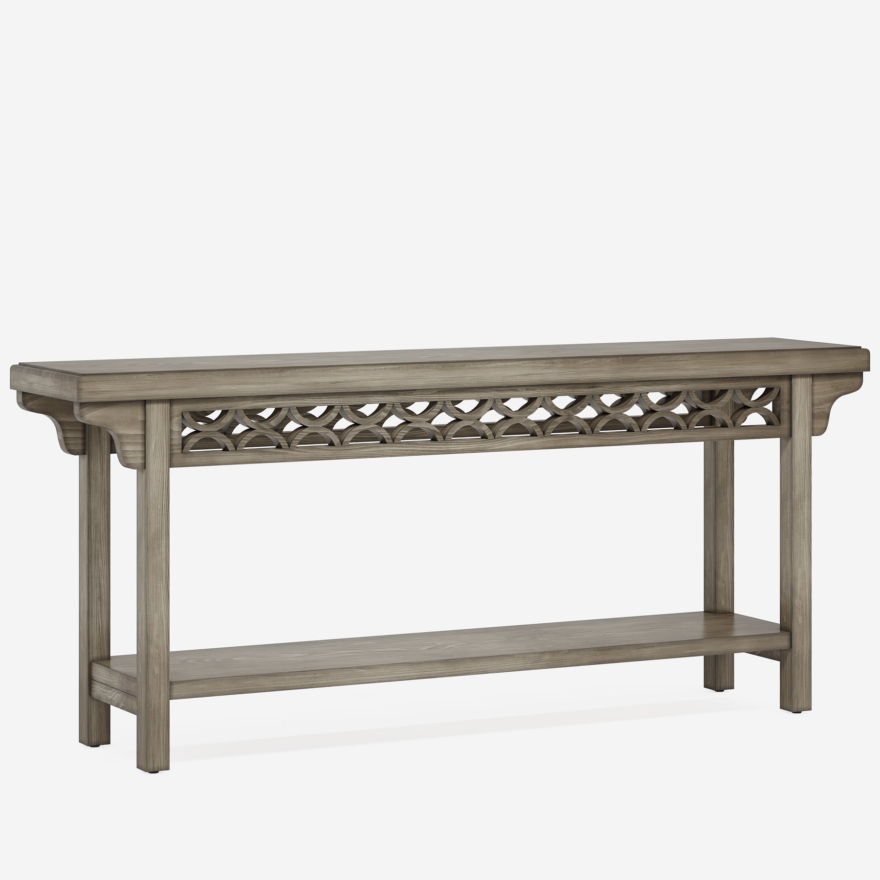 Farmhouse Console Table, 180 cm Narrow Wood Sofa Table with Storage