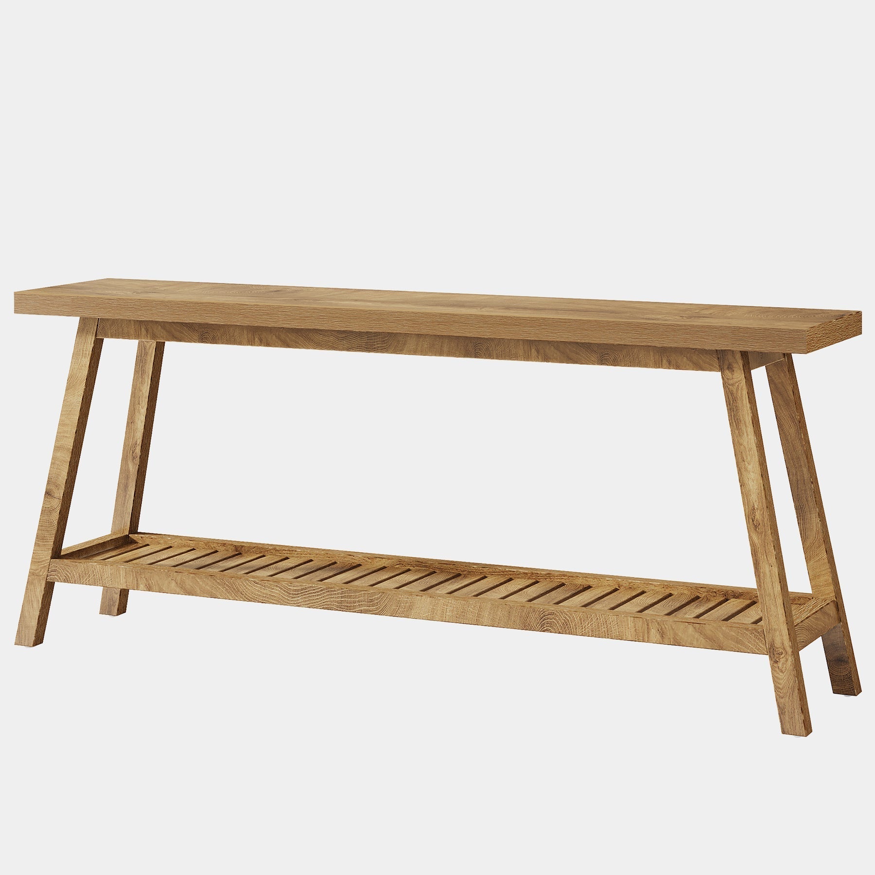 Farmhouse Console Table, 180 cm Entryway Table 2-Tier Sofa Table