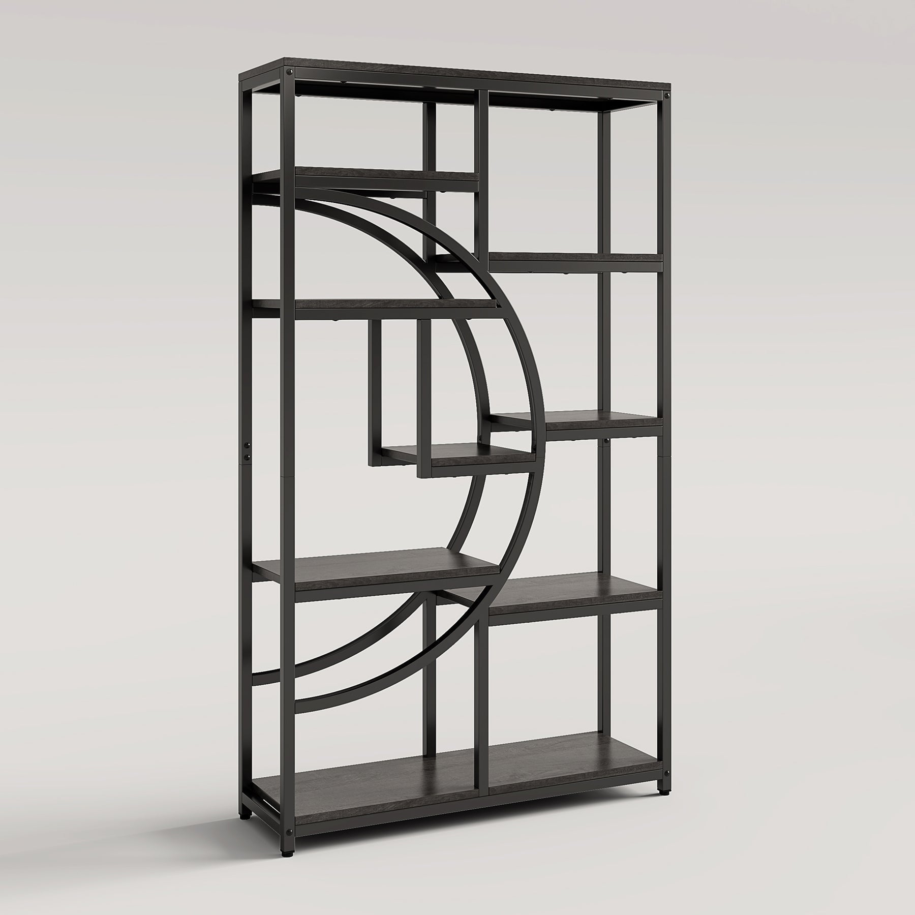 Freestanding Bookshelf, 175 cm Etagere Bookcase with 9 Open Shelves