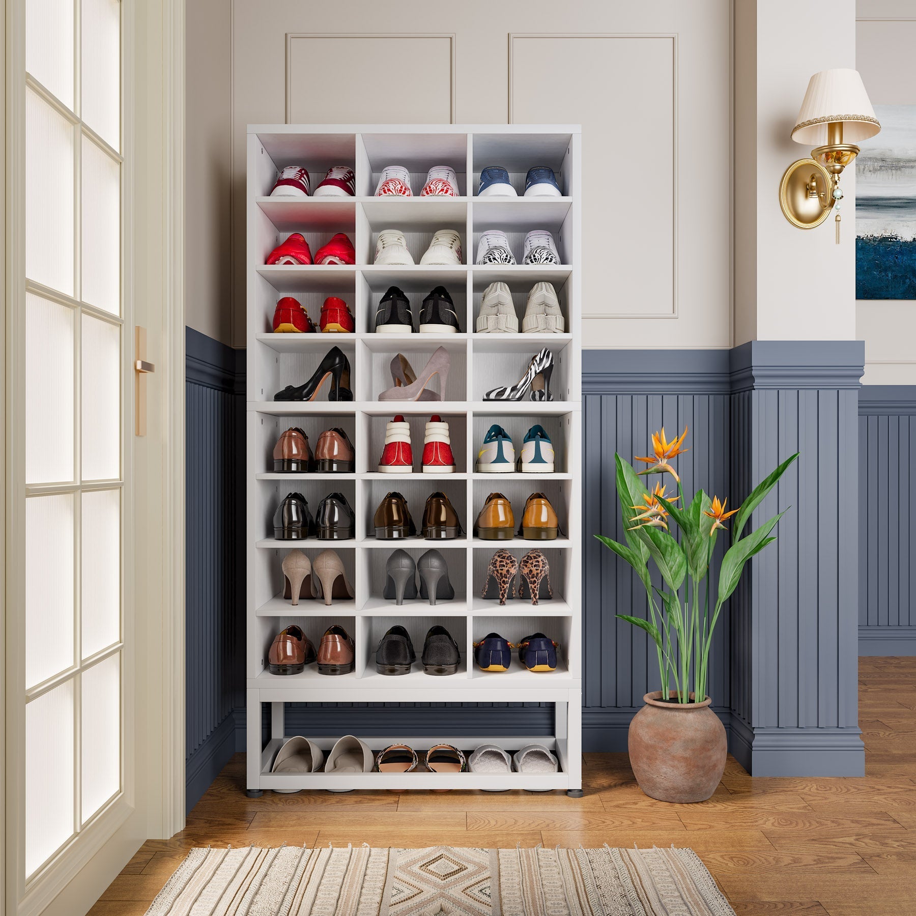 Freestanding Shoe Cabinet, 8-Tier Shoe Storage Rack with 61 cm Cubbies