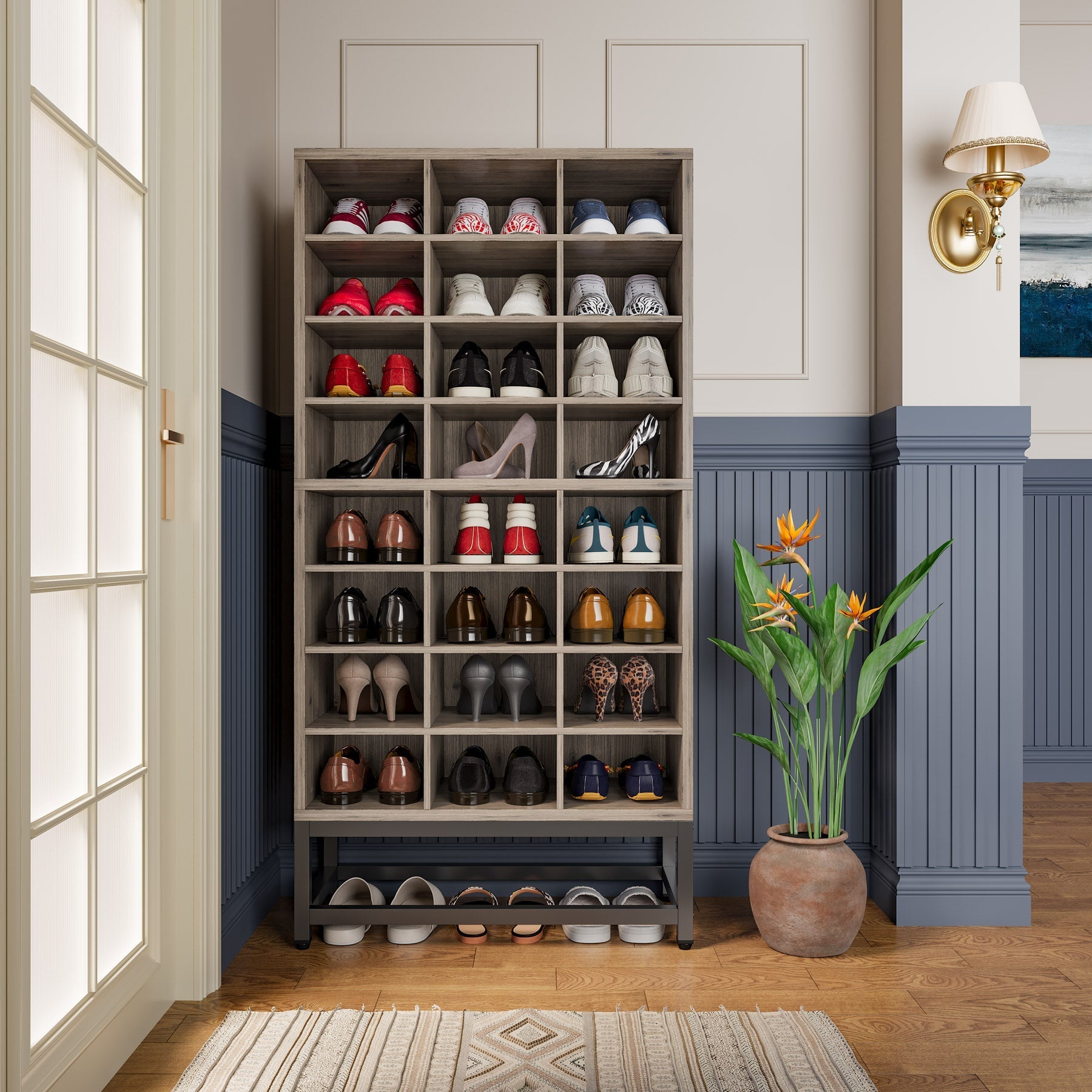 Freestanding Shoe Cabinet, 8-Tier Shoe Storage Rack with 61 cm Cubbies