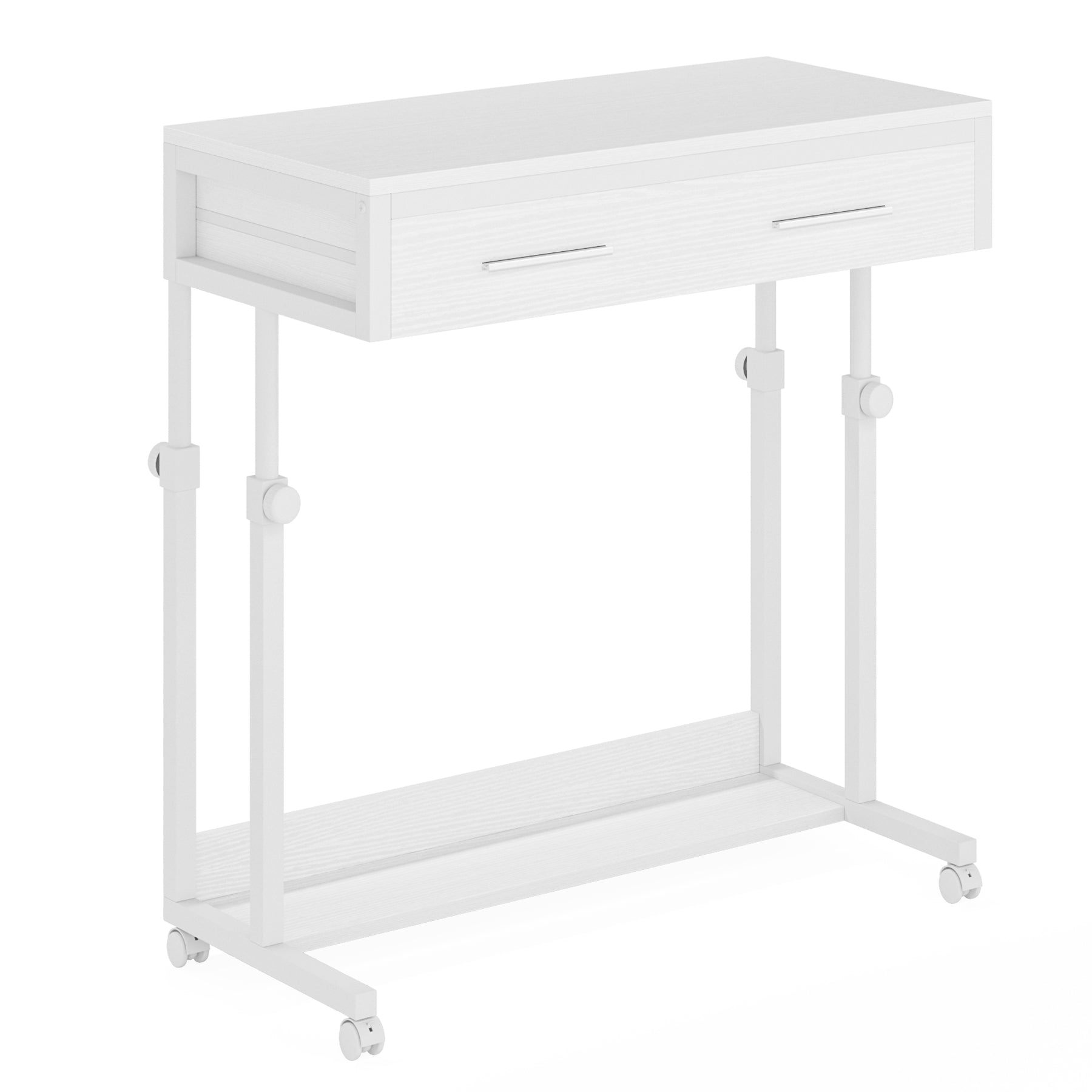 Height Adjustable Desk, Mobile Side Table Portable Desk with Drawers (cm)