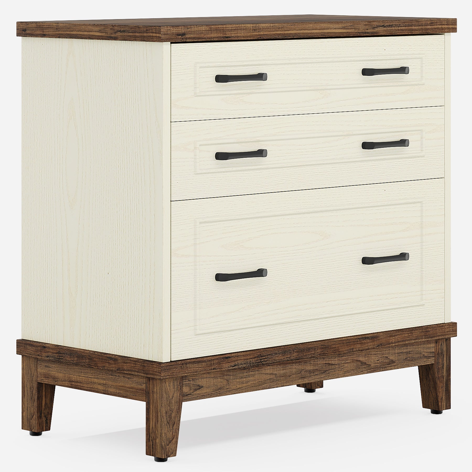 Lateral File Cabinet, 3-Drawer Filing Cabinet for A4/Letter/Legal Size (cm)