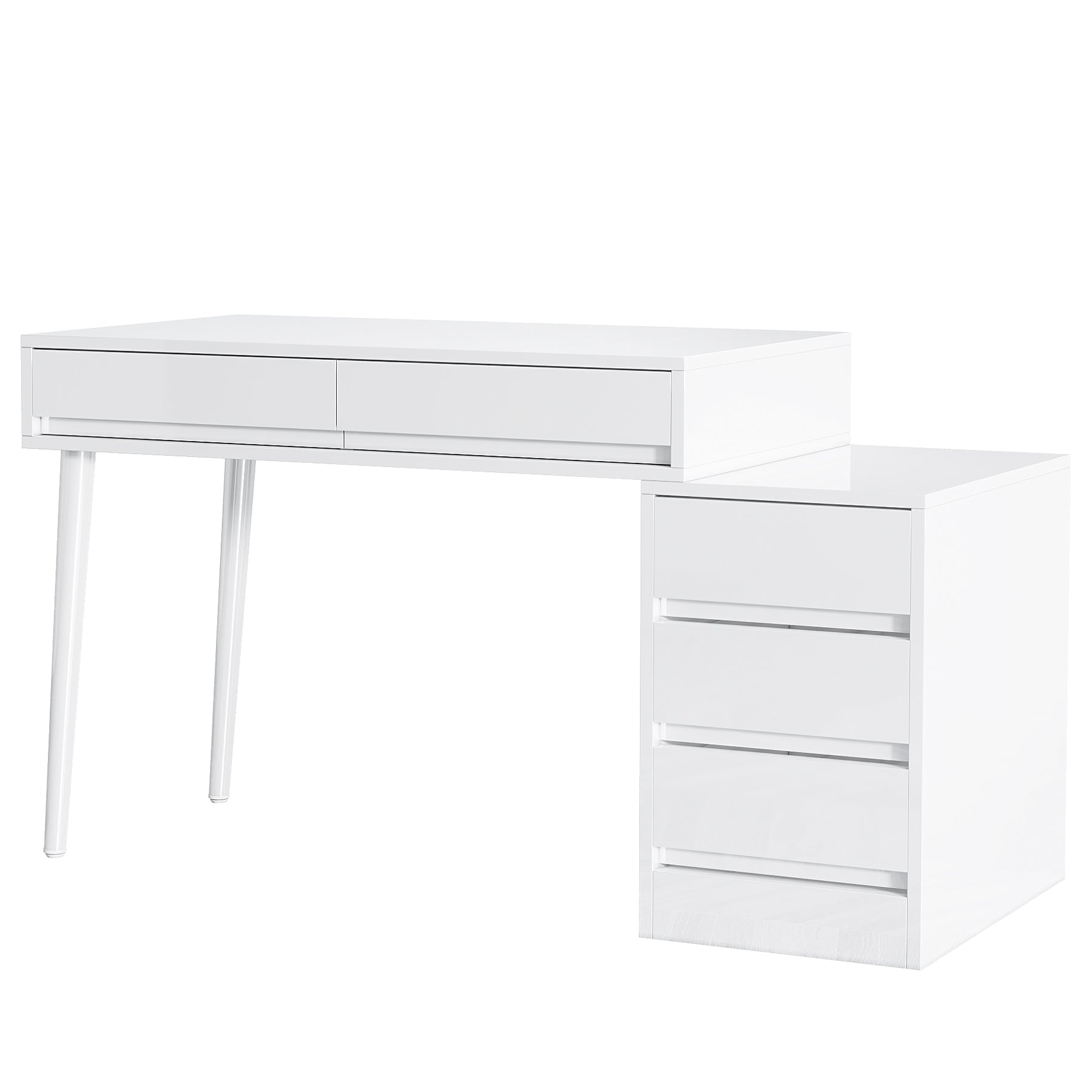 Modern Computer Desk Home Office Desk with 5 Storage Drawers (cm)