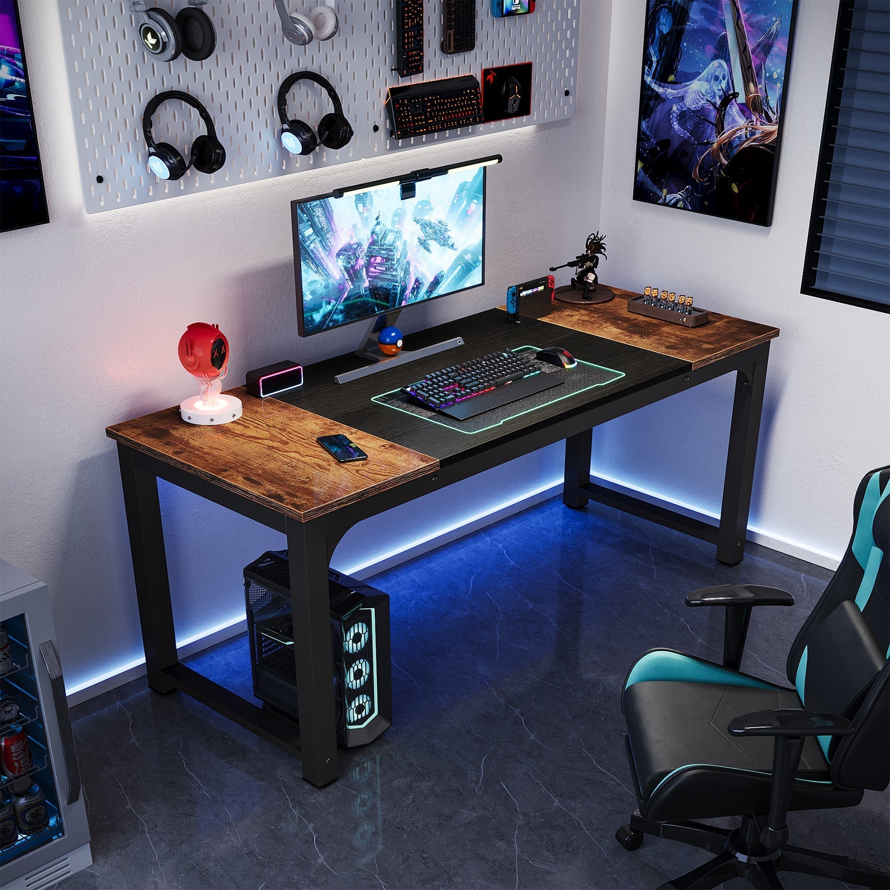 Modern Computer Desk, Industrial Style Desk Computer Workstation (in cm)