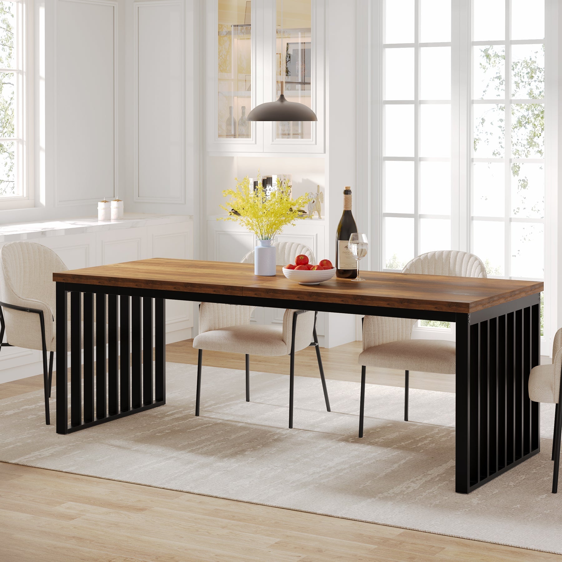 Modern Dining Table, 200 cm Sturdy Kitchen Table