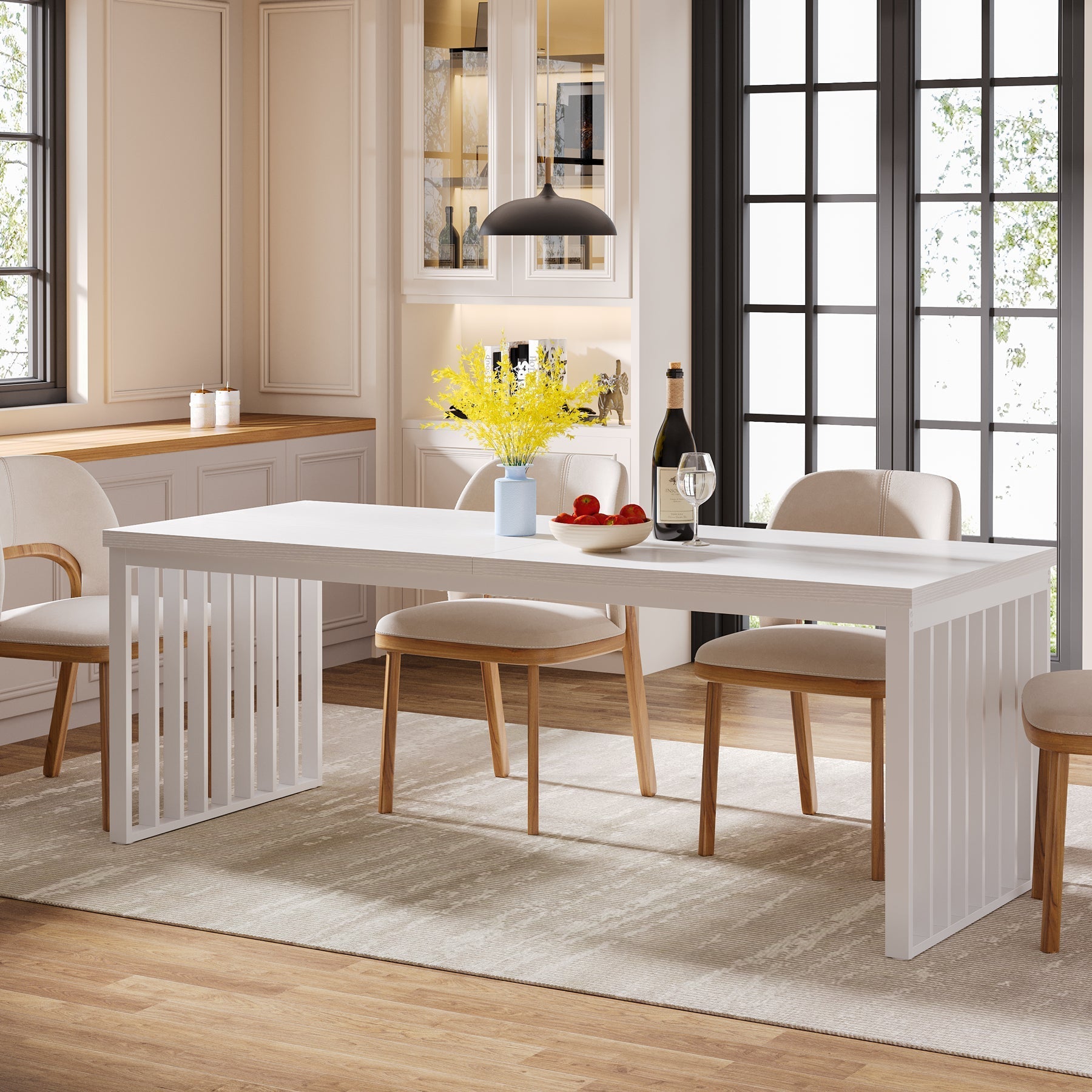 Modern Dining Table, 200 cm Sturdy Kitchen Table