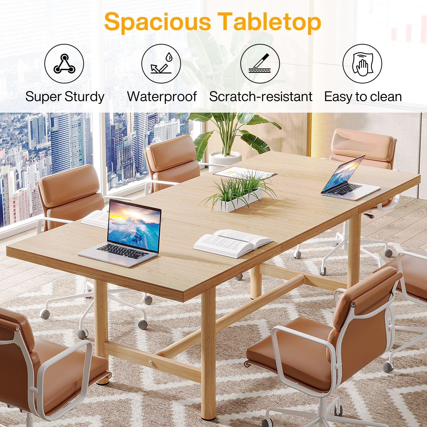 Modern Executive Desk, 160 cm Conference Meeting Table for 4–6 People