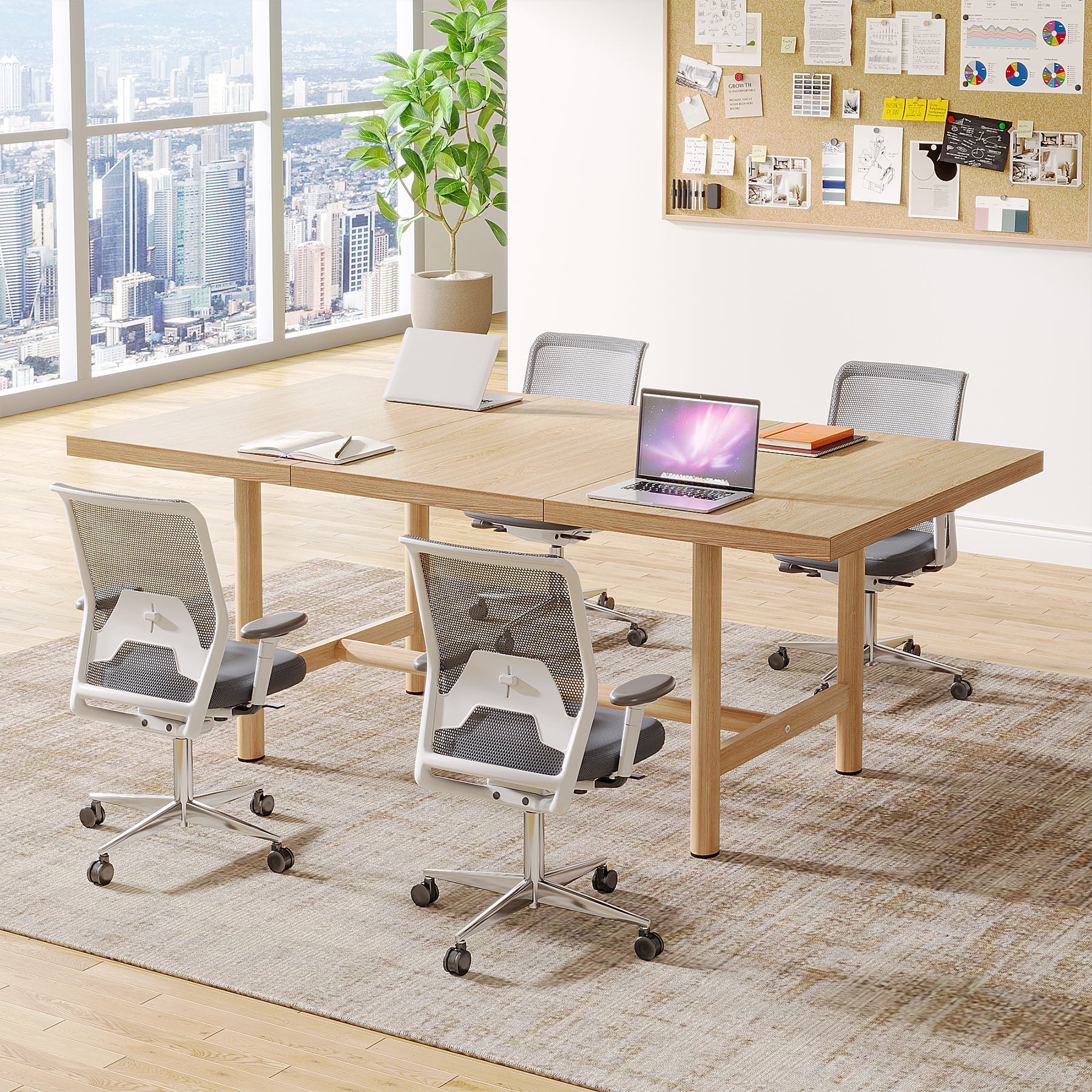 Modern Executive Desk, 160 cm Conference Meeting Table for 4–6 People