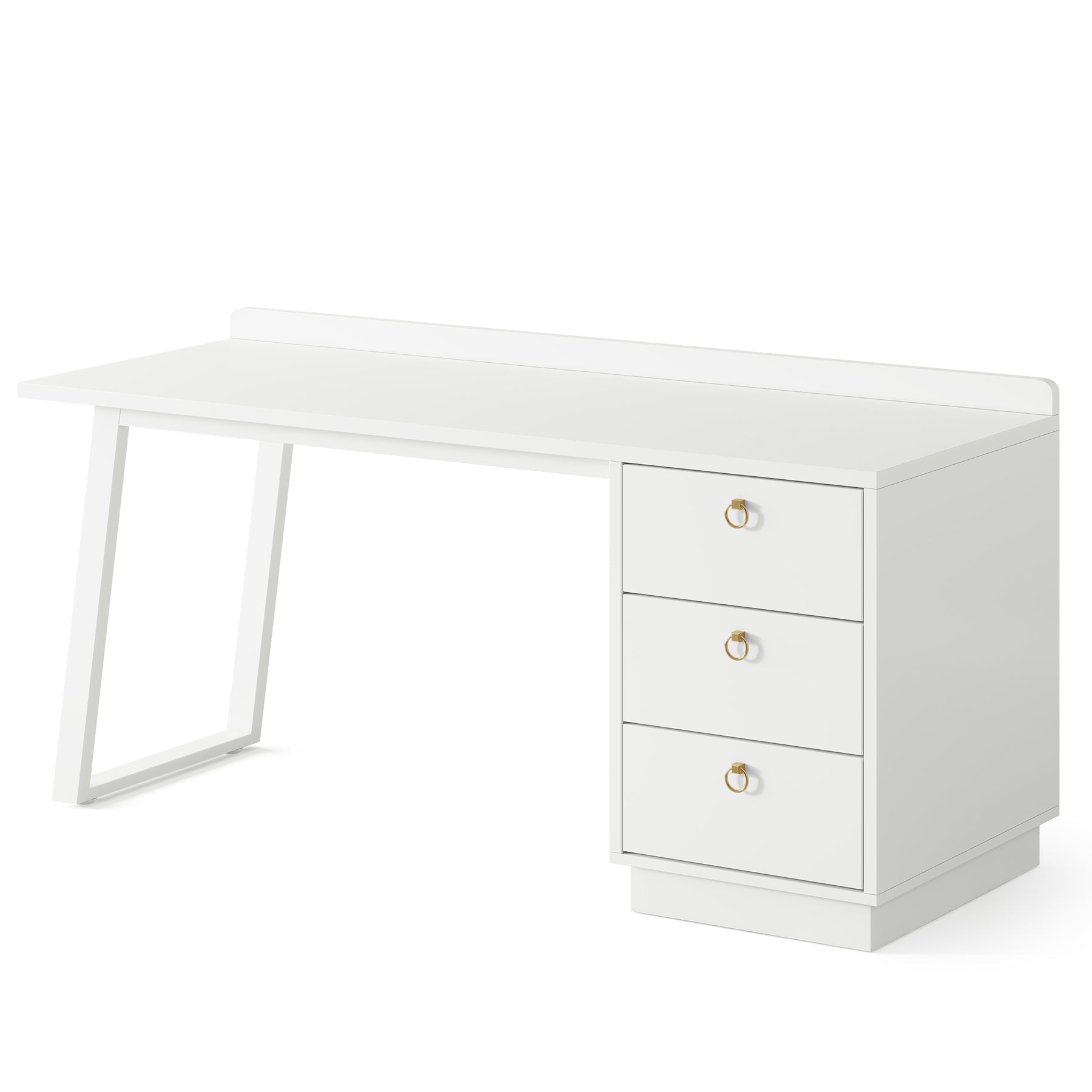 Modern Makeup Vanity Desk, 140 cm Dressing Table with 3 Drawers (Without Mirror)