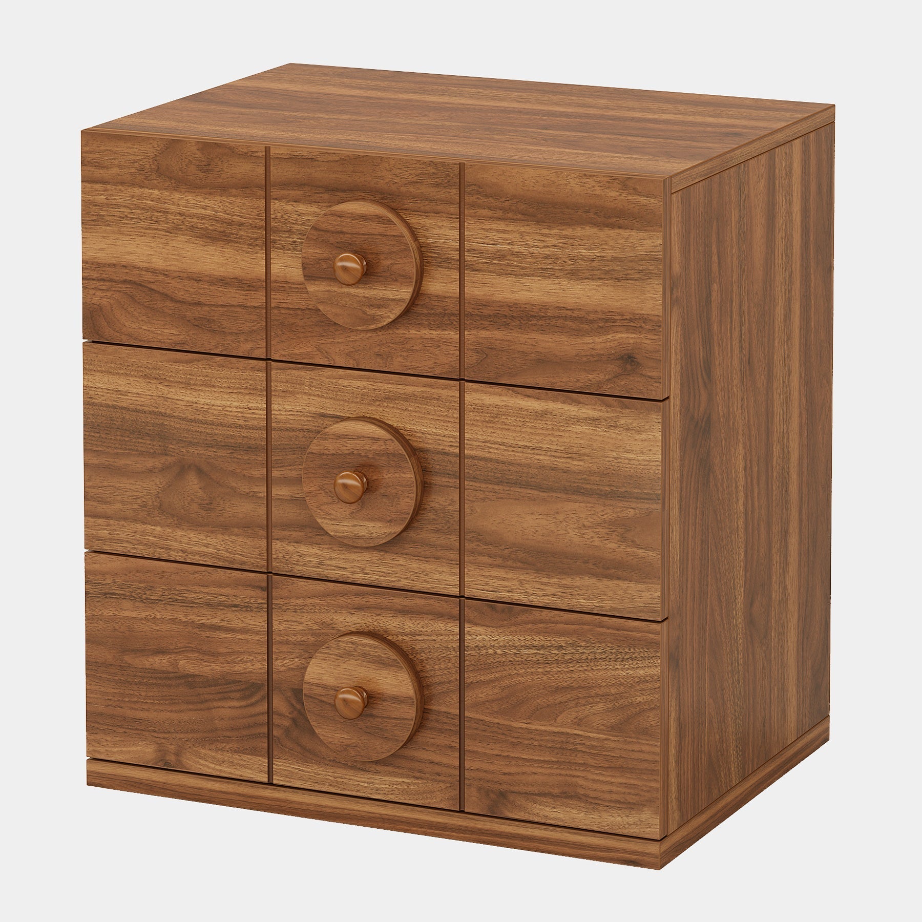 Modern Nightstand, Wooden Bedside End Table with 3 Drawers (76.2 cm)