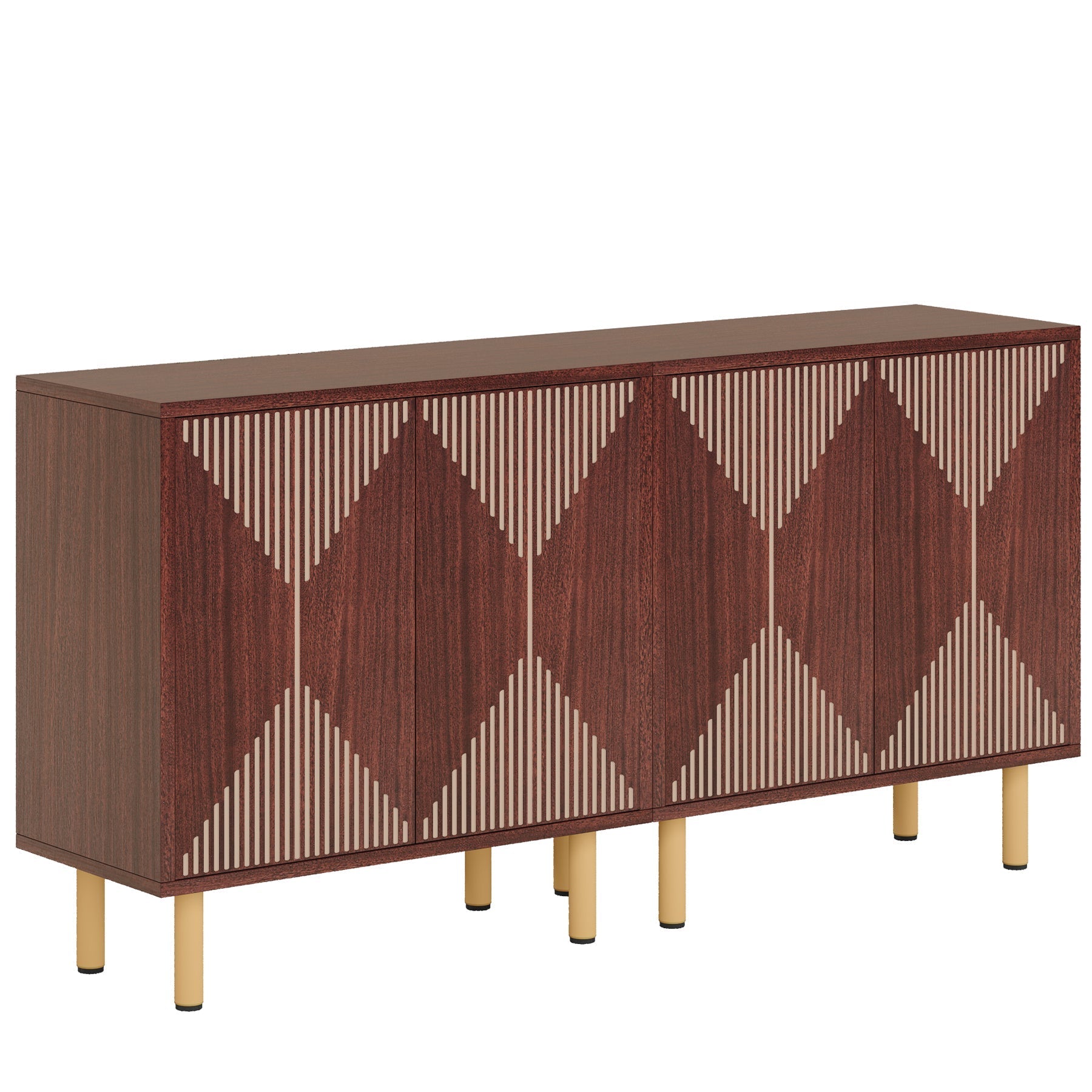 Modern Sideboard Buffet, 150 cm Wood Storage Cabinet with Doors