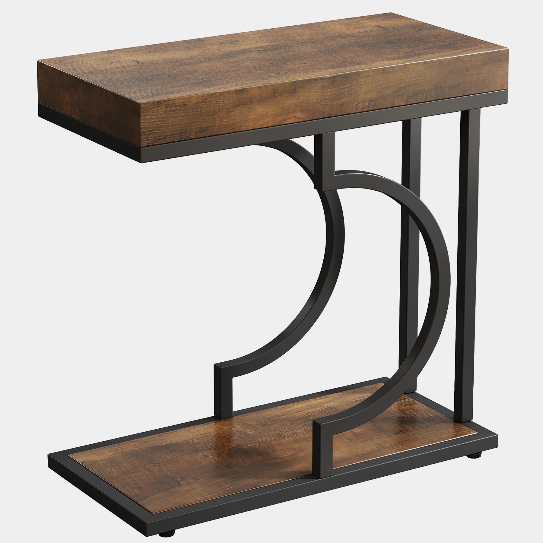 Narrow C Table, Modern End Table Bedside Table with Metal Frame