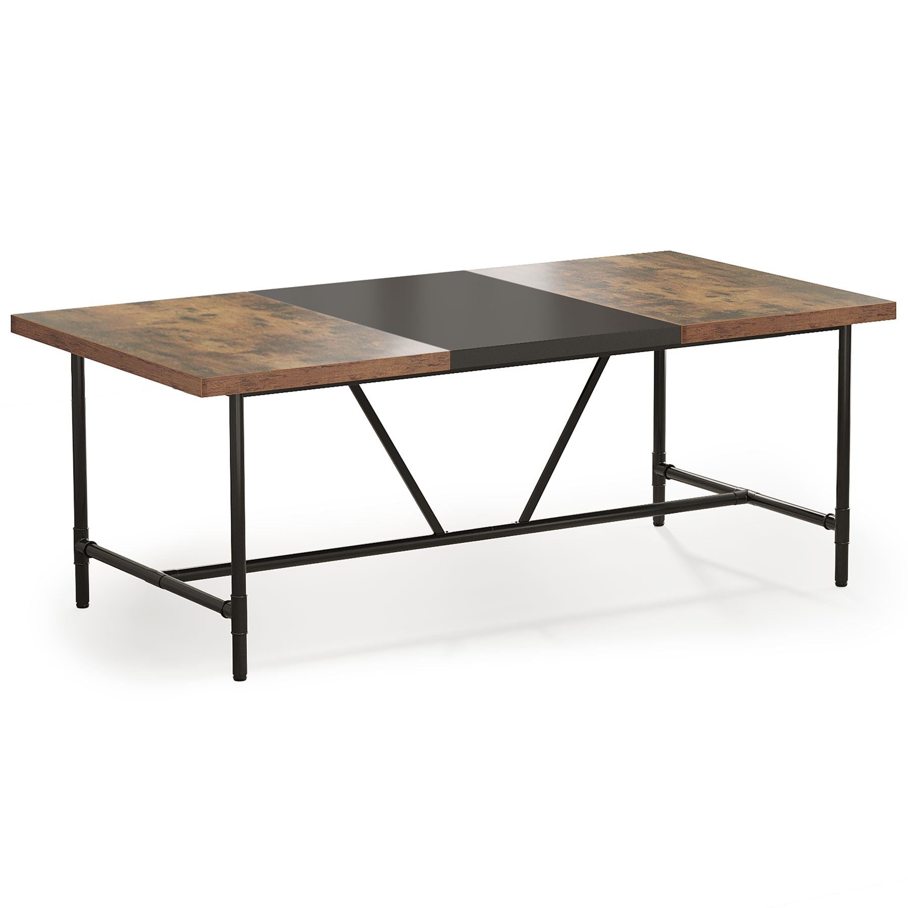 Rectangle Dining Table, Industrial Breakfast Dinner Table for 6-8 People (Dimensions in cm)