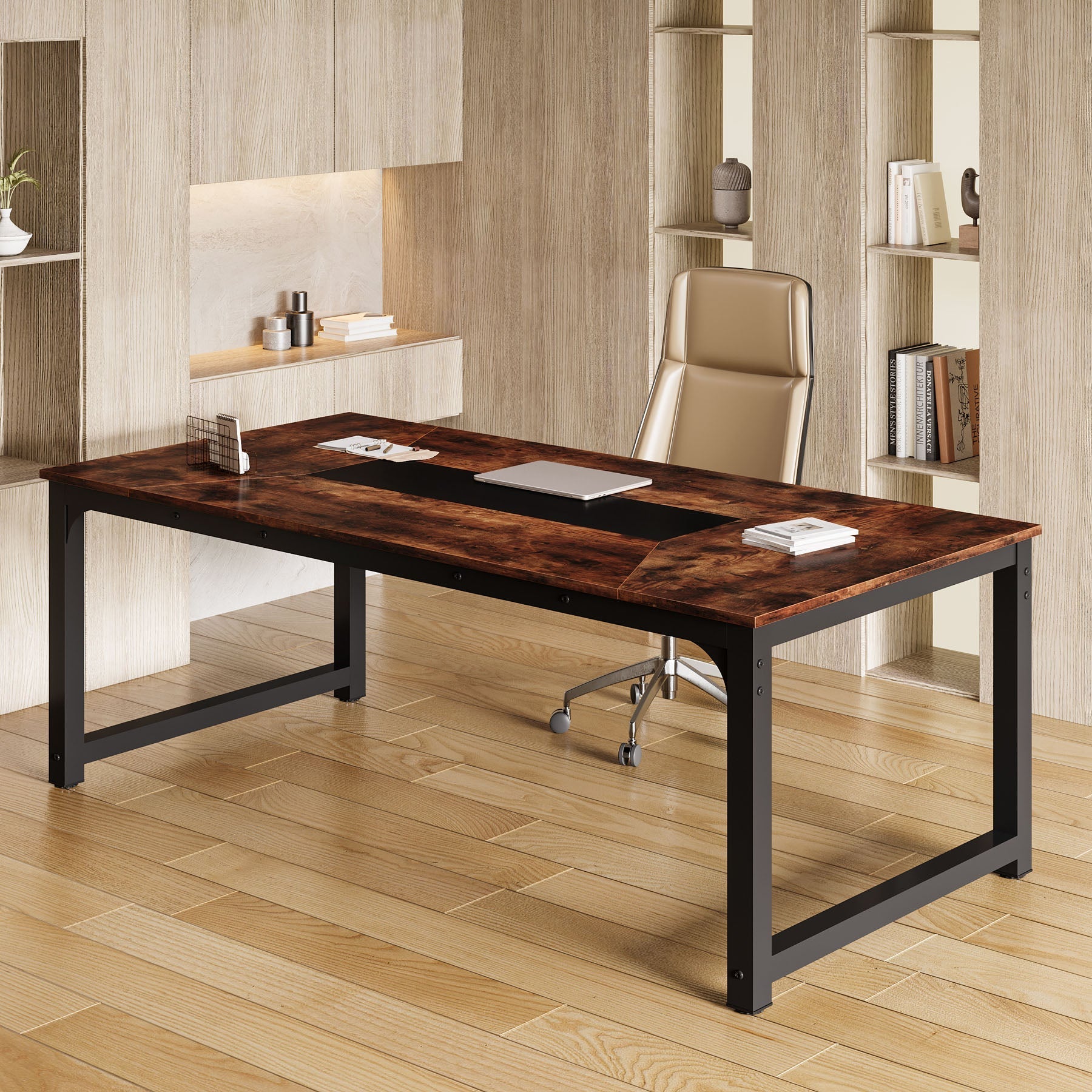 Rectangular Conference Table, 183 cm Meeting Seminar Table Computer Desk