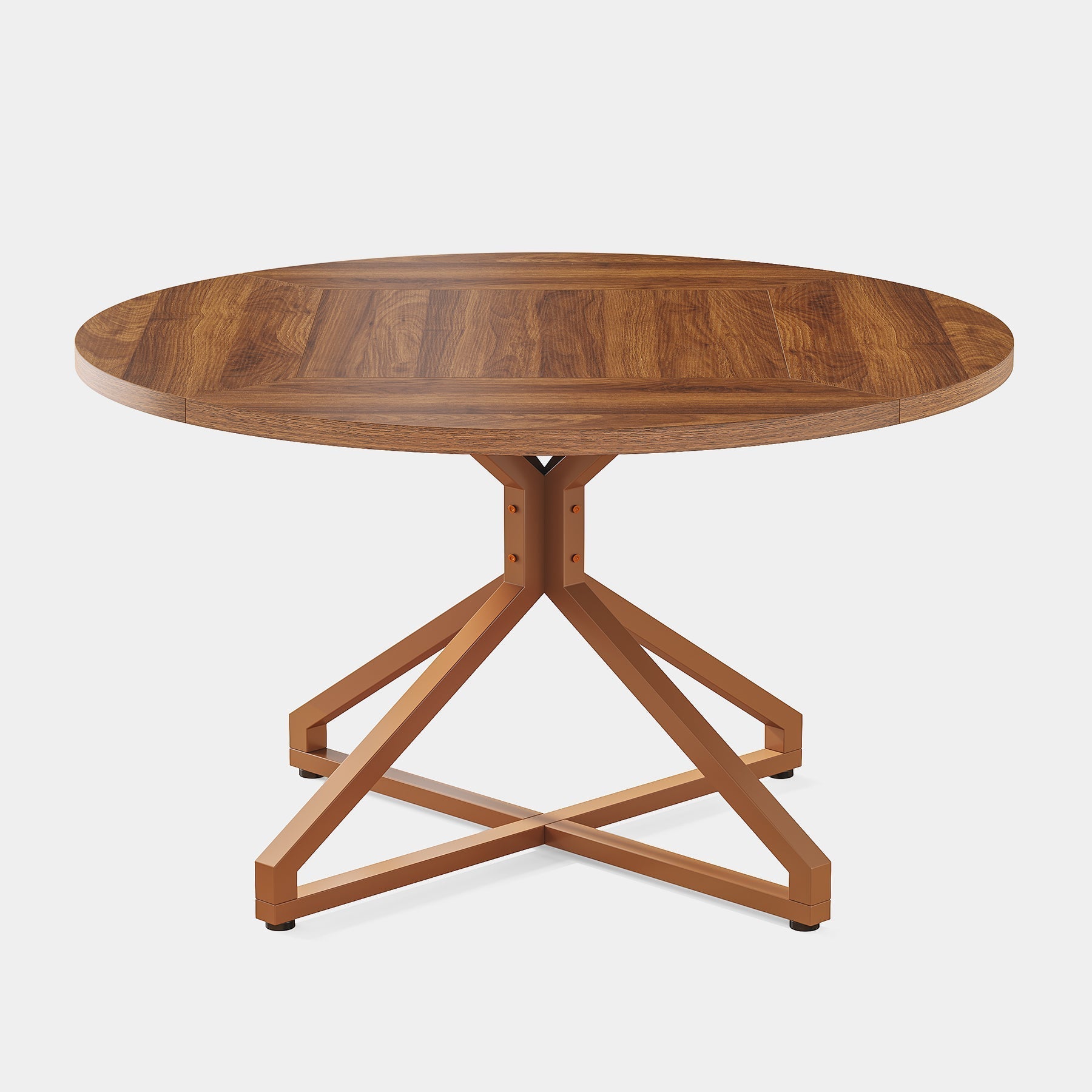 Round Dining Table, 120 cm Circle Kitchen Table for 4-6 People