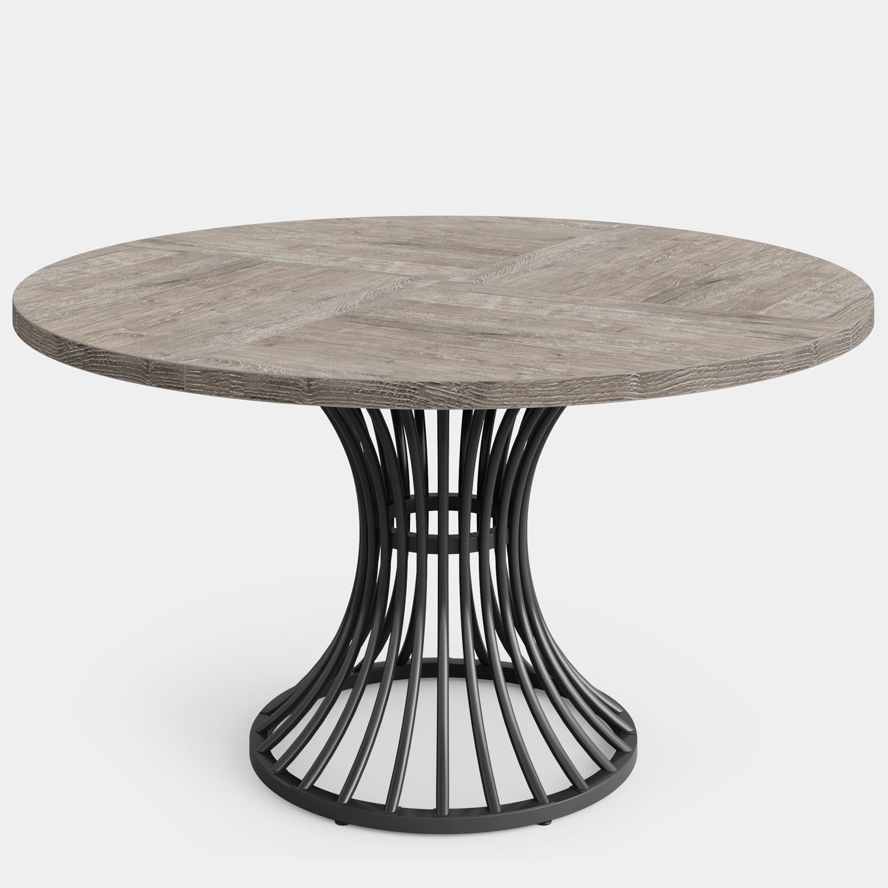 Round Dining Table for 4-6, 120 cm Farmhouse Circle Kitchen Table